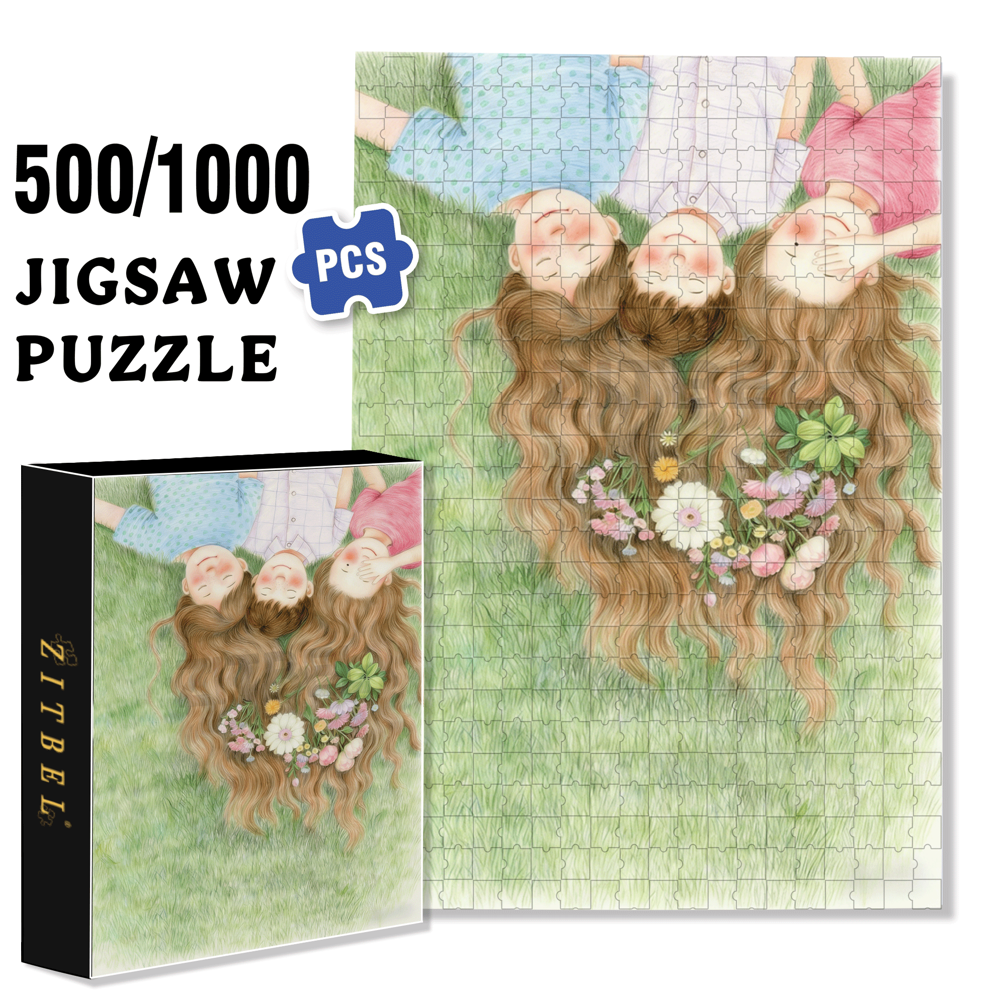 Good Sisters 500pcs/1000pcs Jigsaw Puzzle, Scratch-Resistant, Interactive Family Game & Brain-Boosting DIY Decor, Perfect for Halloween, Christmas & New Year Gifts, Family Puzzle Game