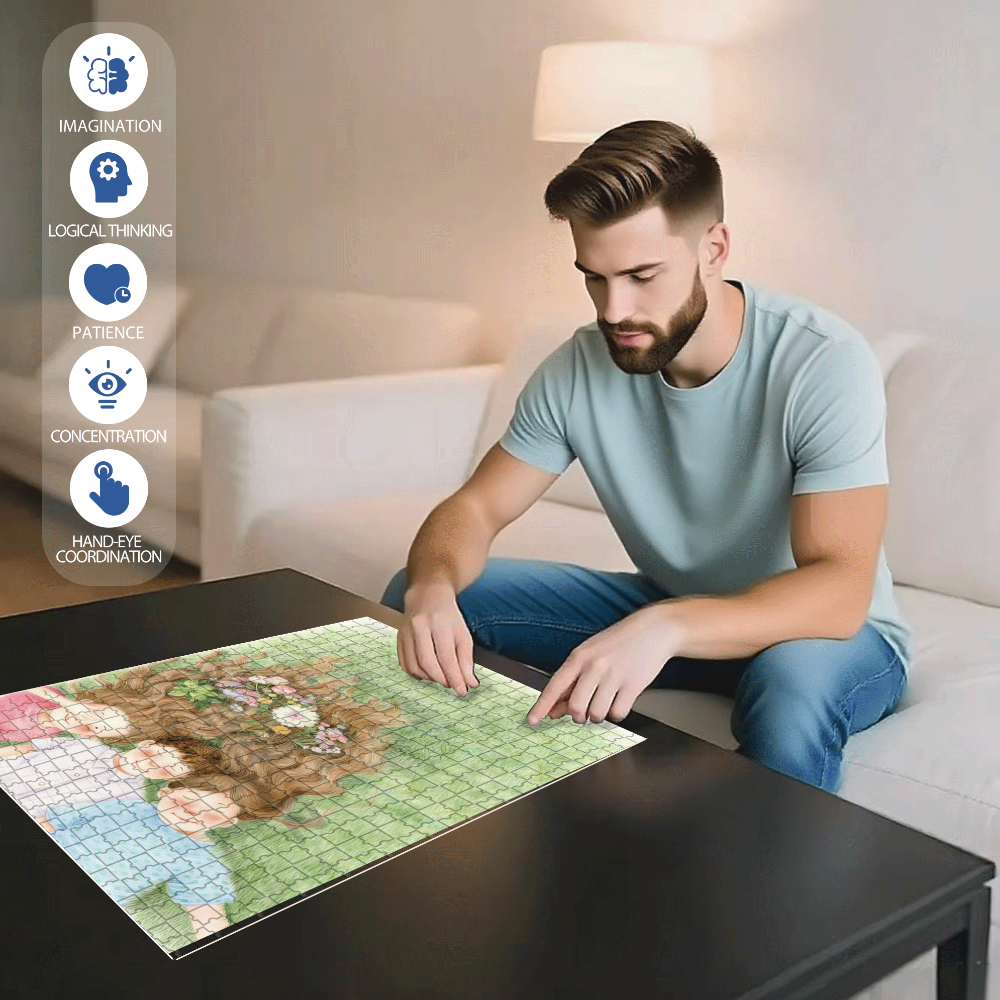 Good Sisters 500pcs/1000pcs Jigsaw Puzzle, Scratch-Resistant, Interactive Family Game & Brain-Boosting DIY Decor, Perfect for Halloween, Christmas & New Year Gifts, Family Puzzle Game