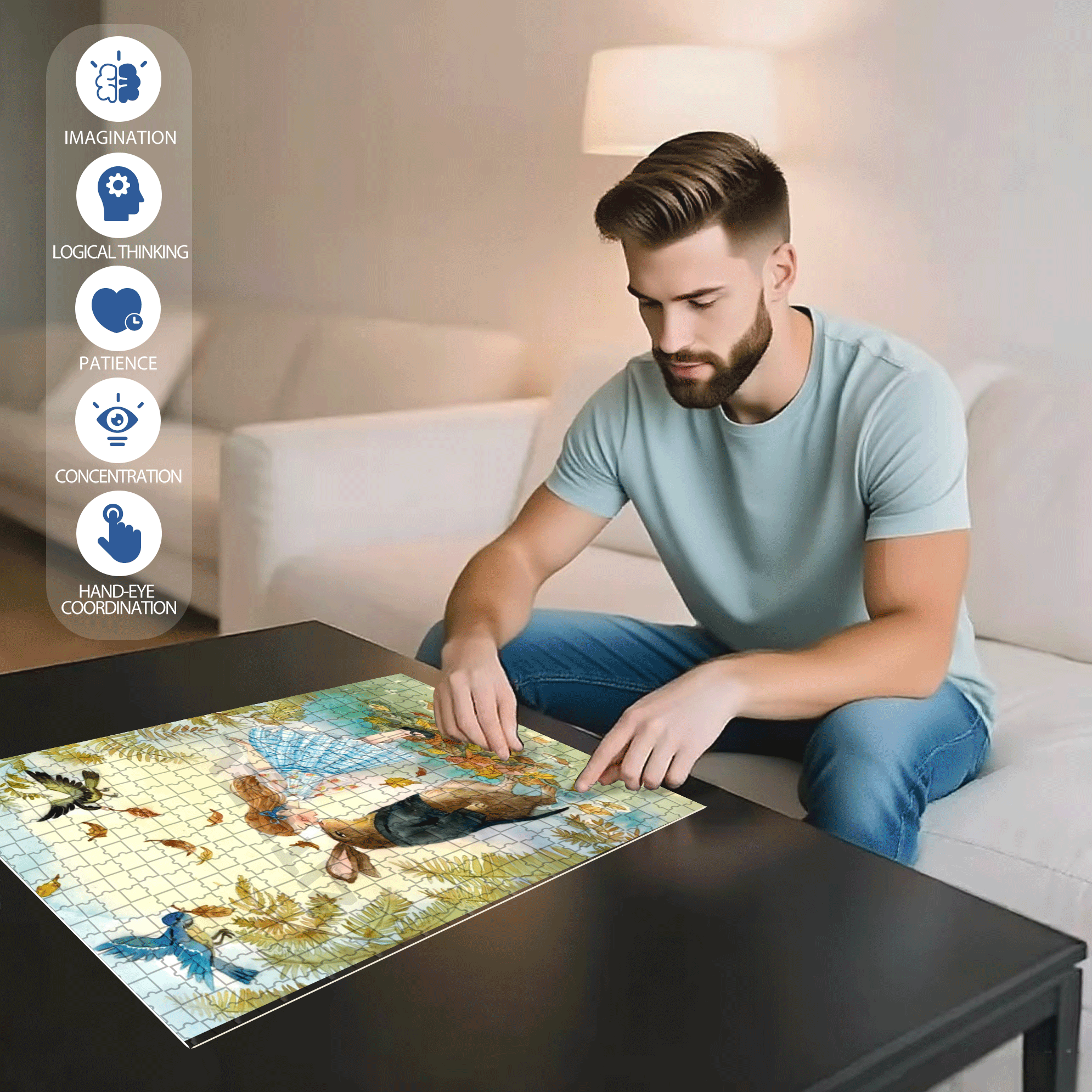 Goodwill Ambassador 500pcs/1000pcs Jigsaw Puzzle, Scratch-Resistant, Interactive Family Game & Brain-Boosting DIY Decor, Perfect for Halloween, Christmas & New Year Gifts, Family Puzzle Game