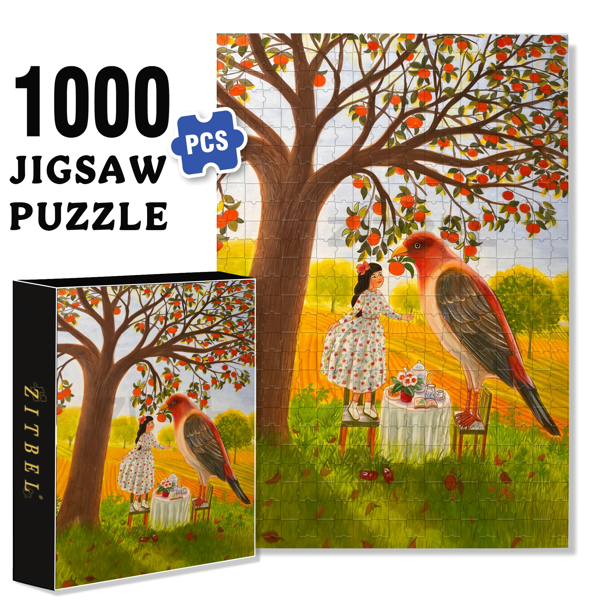 Growing Up In Fairy Tales 500pcs/1000pcs Jigsaw Puzzle, Scratch-Resistant, Interactive Family Game & Brain-Boosting DIY Decor, Perfect for Halloween, Christmas & New Year Gifts, Family Puzzle Game