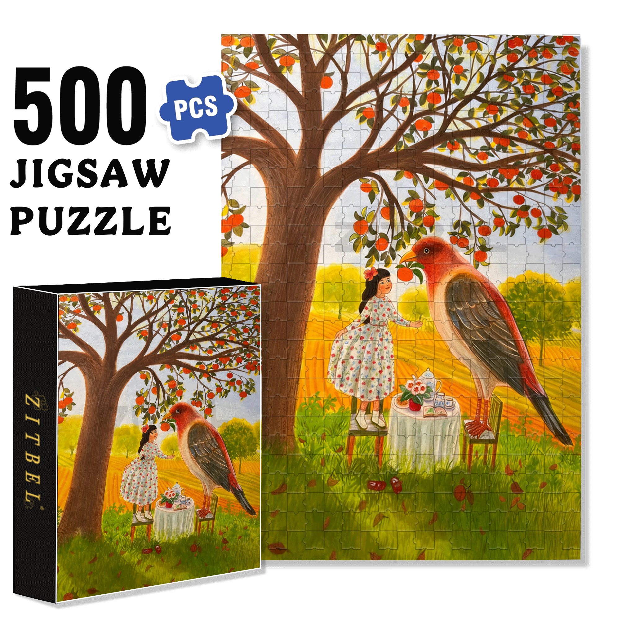 Growing Up In Fairy Tales 500pcs/1000pcs Jigsaw Puzzle, Scratch-Resistant, Interactive Family Game & Brain-Boosting DIY Decor, Perfect for Halloween, Christmas & New Year Gifts, Family Puzzle Game