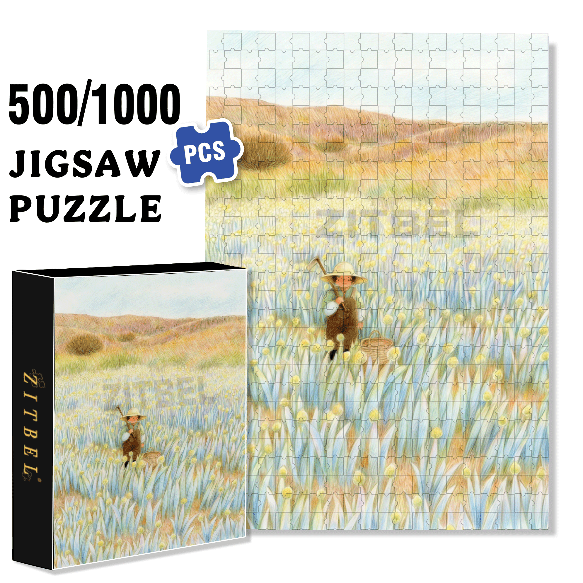 Hoe And Hoe 500pcs/1000pcs Jigsaw Puzzle, Scratch-Resistant, Interactive Family Game & Brain-Boosting DIY Decor, Perfect for Halloween, Christmas & New Year Gifts, Family Puzzle Game