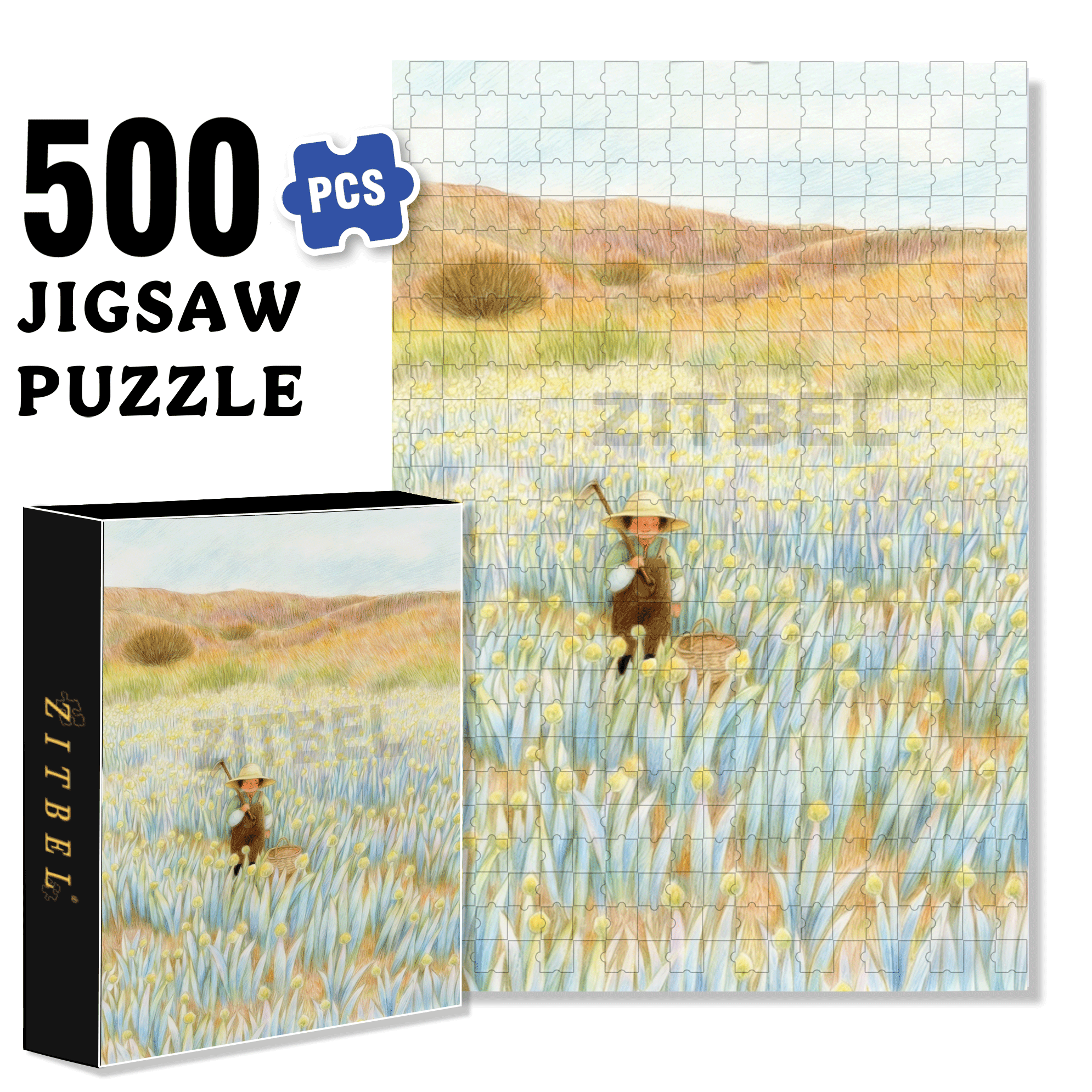 Hoe And Hoe 500pcs/1000pcs Jigsaw Puzzle, Scratch-Resistant, Interactive Family Game & Brain-Boosting DIY Decor, Perfect for Halloween, Christmas & New Year Gifts, Family Puzzle Game