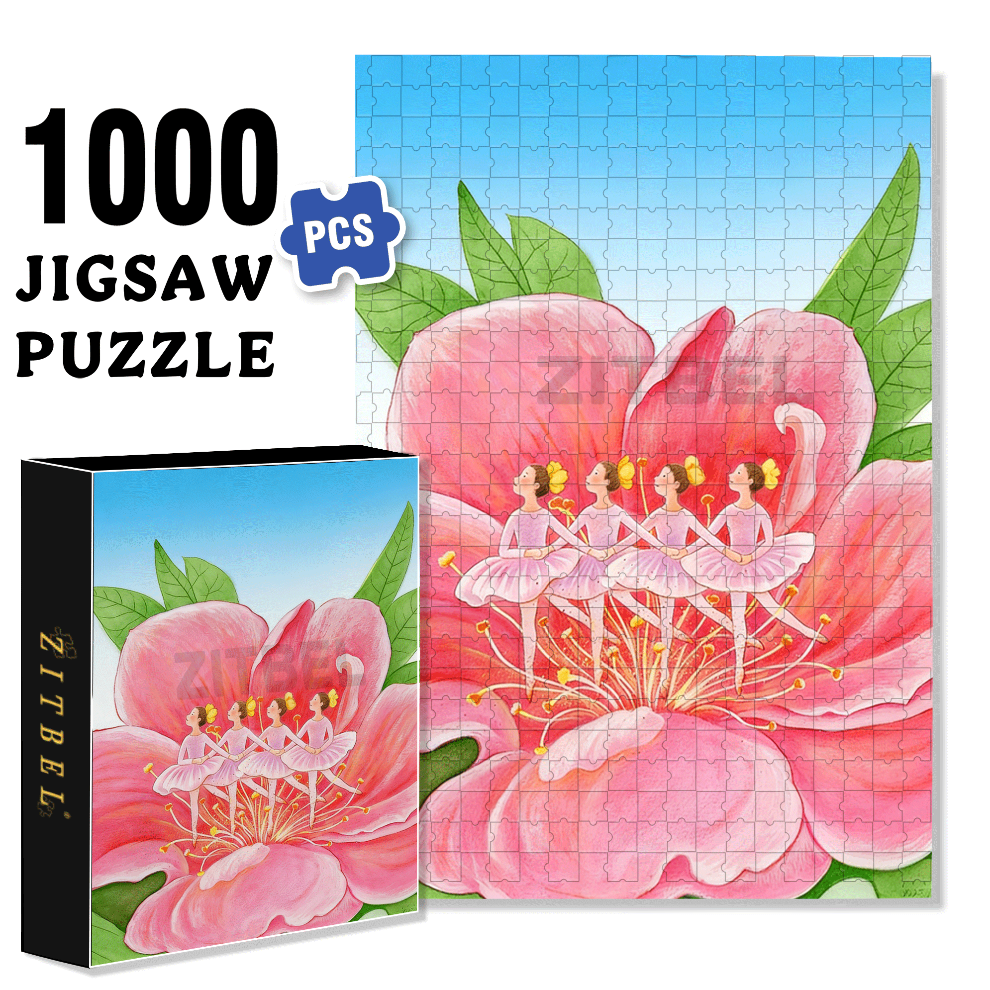 Huarui Ballet 500pcs/1000pcs Jigsaw Puzzle, Scratch-Resistant, Interactive Family Game & Brain-Boosting DIY Decor, Perfect for Halloween, Christmas & New Year Gifts, Family Puzzle Game