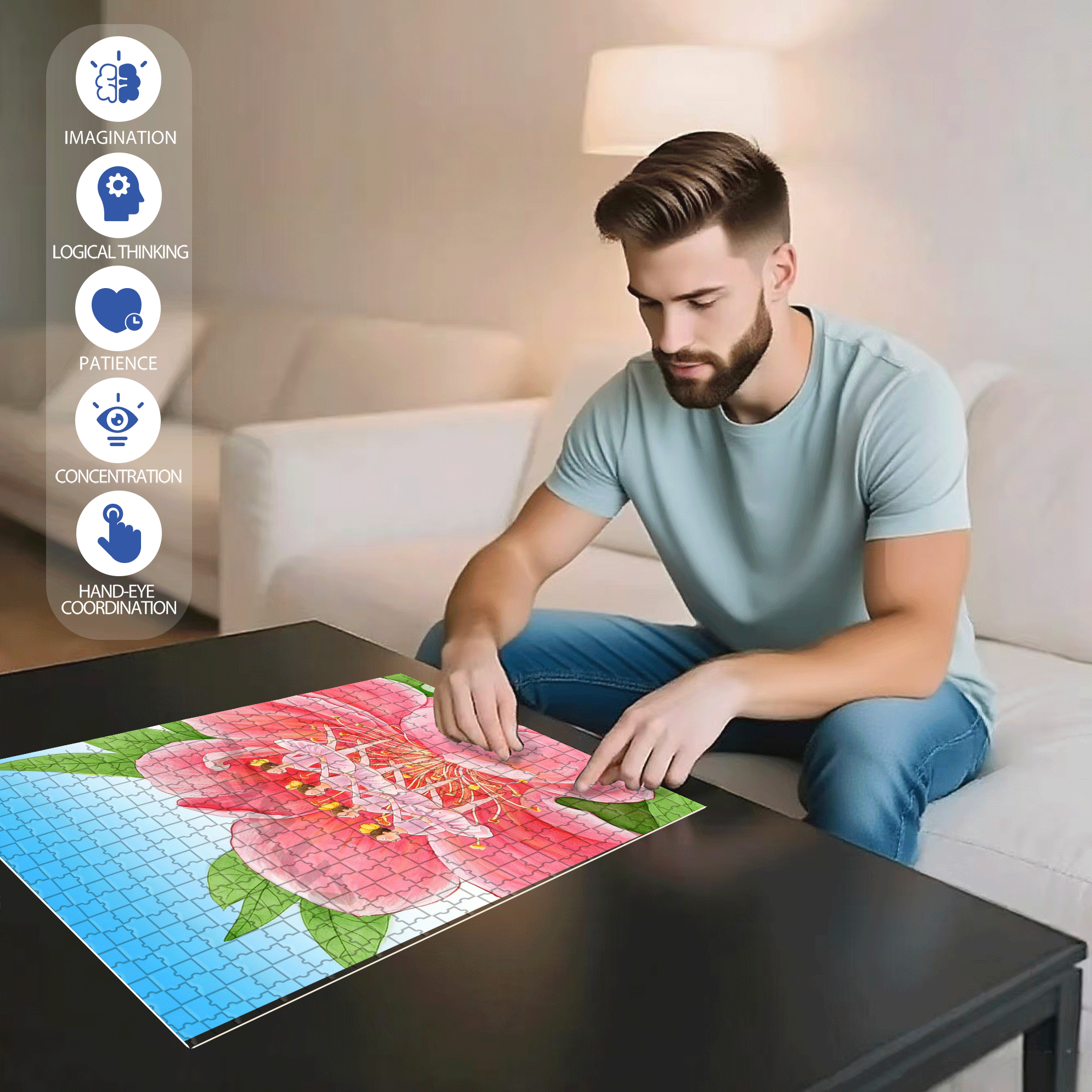 Huarui Ballet 500pcs/1000pcs Jigsaw Puzzle, Scratch-Resistant, Interactive Family Game & Brain-Boosting DIY Decor, Perfect for Halloween, Christmas & New Year Gifts, Family Puzzle Game