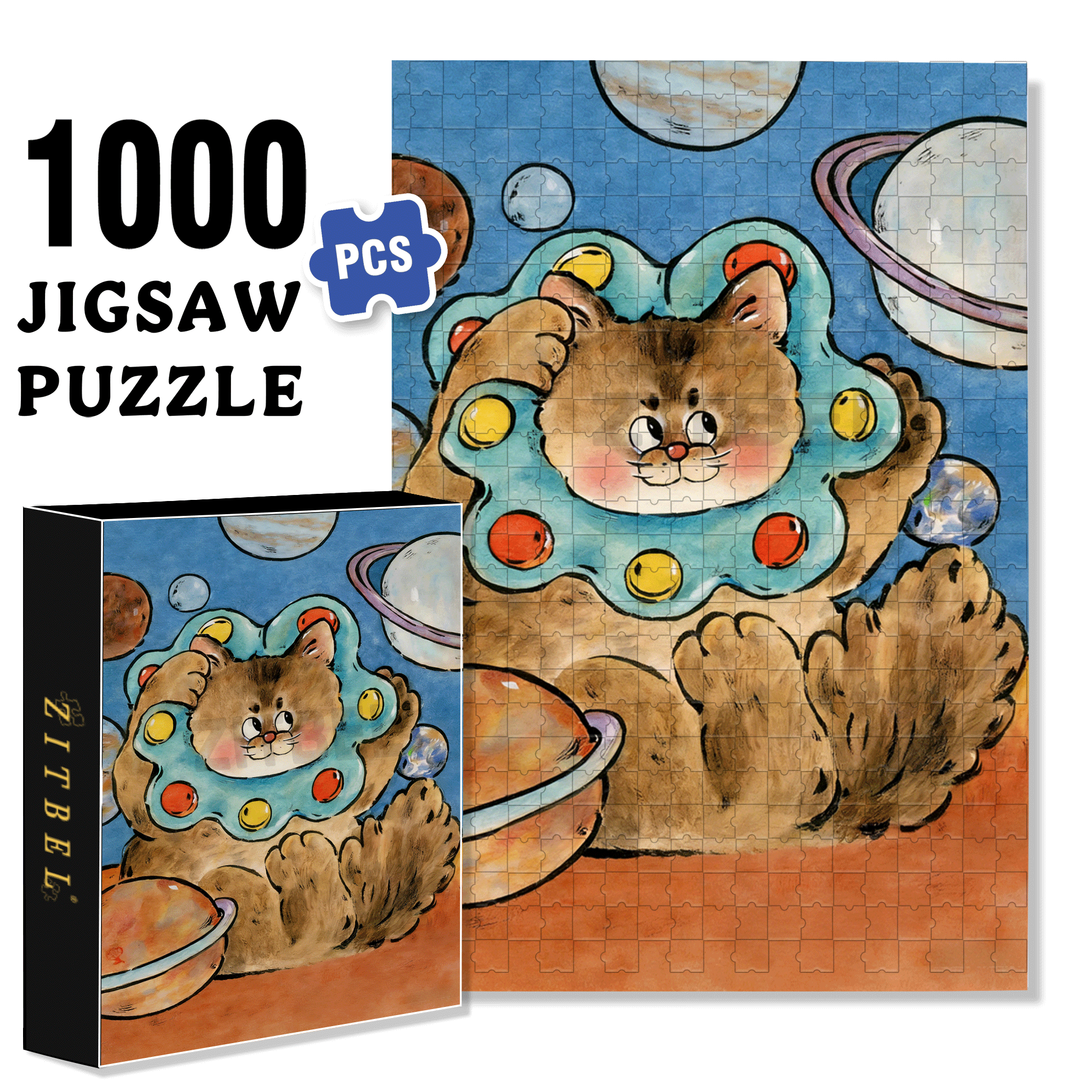 King of the Universe 500pcs/1000pcs Jigsaw Puzzle, Scratch-Resistant, Interactive Family Game & Brain-Boosting DIY Decor, Perfect for Halloween, Christmas & New Year Gifts, Family Puzzle Game