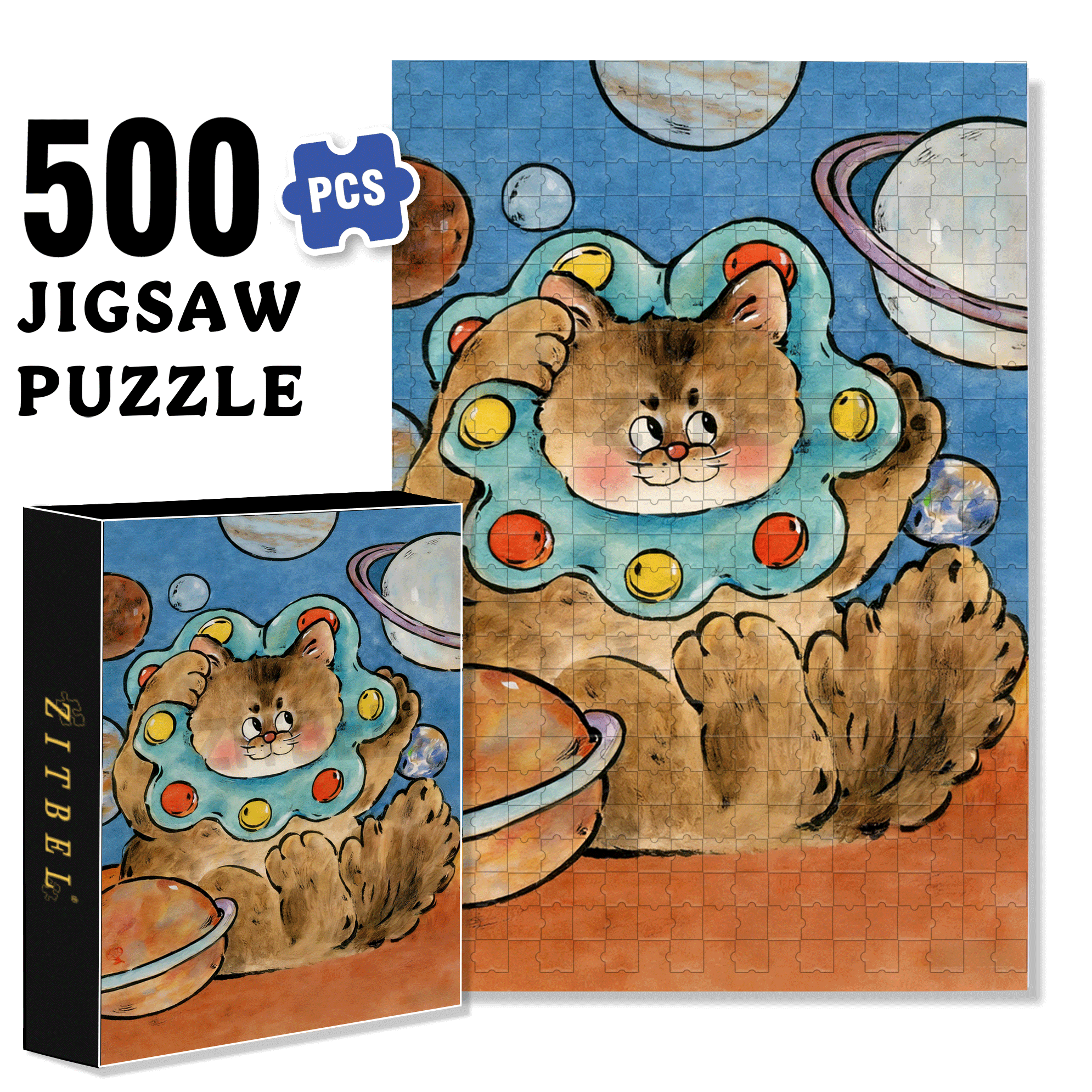 King of the Universe 500pcs/1000pcs Jigsaw Puzzle, Scratch-Resistant, Interactive Family Game & Brain-Boosting DIY Decor, Perfect for Halloween, Christmas & New Year Gifts, Family Puzzle Game