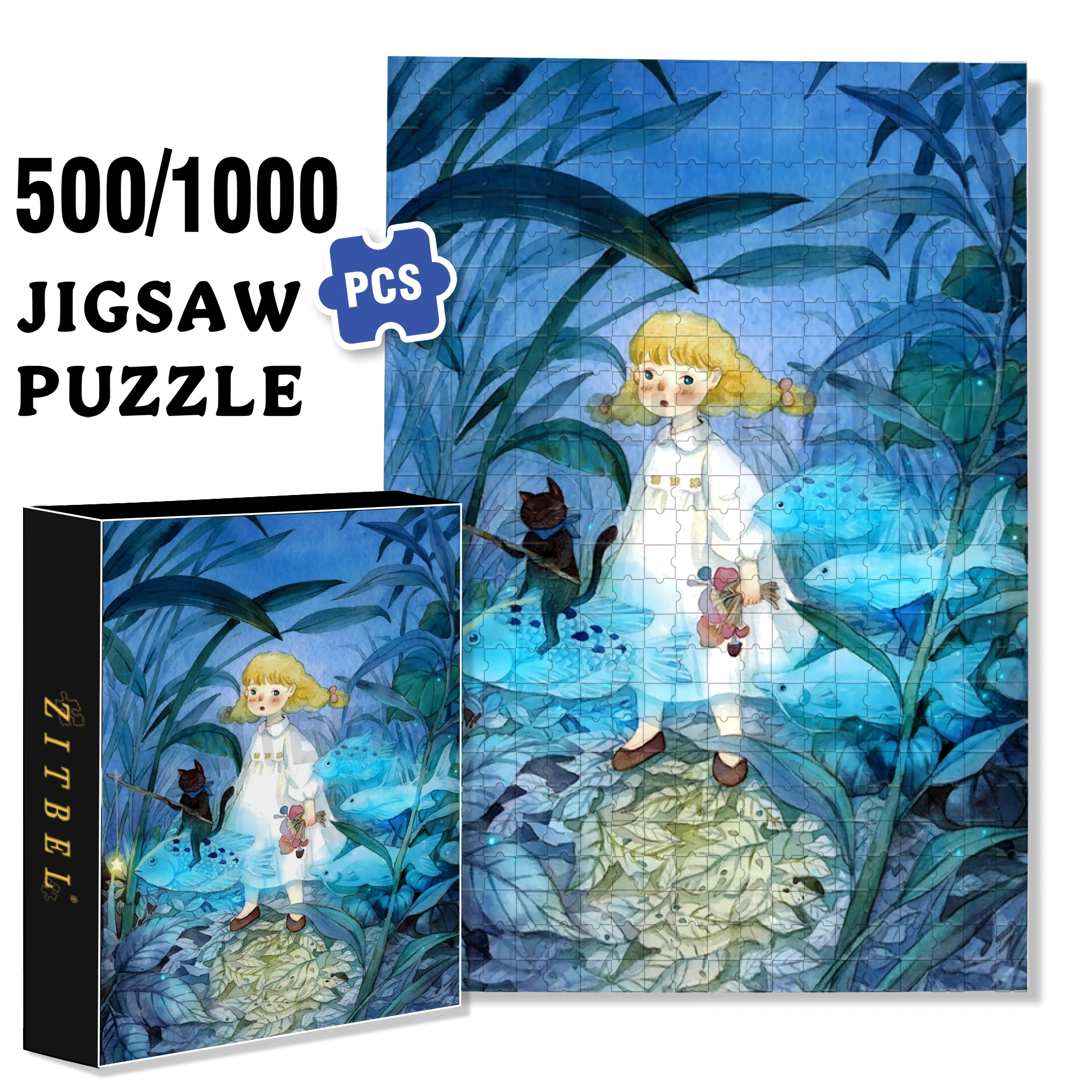 Let's Go Now 500pcs/1000pcs Jigsaw Puzzle, Scratch-Resistant, Interactive Family Game & Brain-Boosting DIY Decor, Perfect for Halloween, Christmas & New Year Gifts, Family Puzzle Game