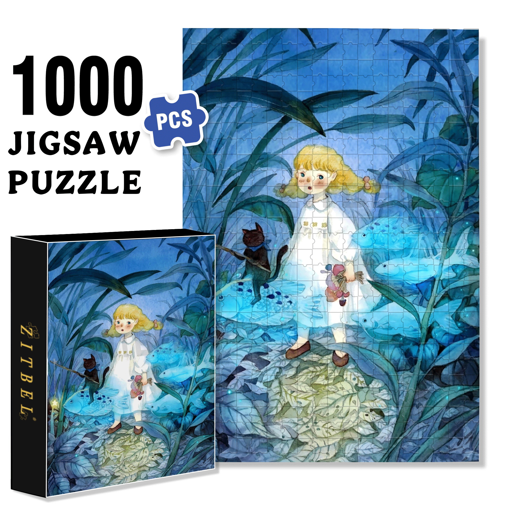 Let's Go Now 500pcs/1000pcs Jigsaw Puzzle, Scratch-Resistant, Interactive Family Game & Brain-Boosting DIY Decor, Perfect for Halloween, Christmas & New Year Gifts, Family Puzzle Game