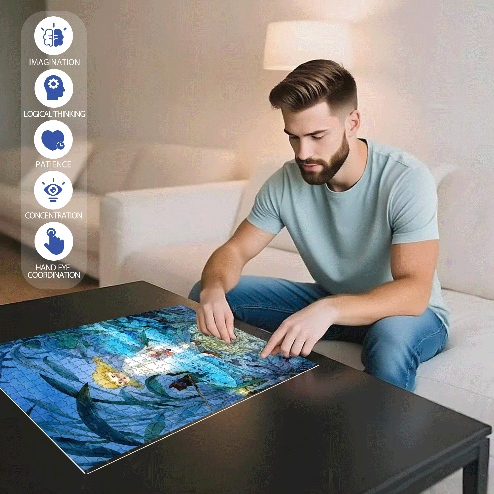 Let's Go Now 500pcs/1000pcs Jigsaw Puzzle, Scratch-Resistant, Interactive Family Game & Brain-Boosting DIY Decor, Perfect for Halloween, Christmas & New Year Gifts, Family Puzzle Game