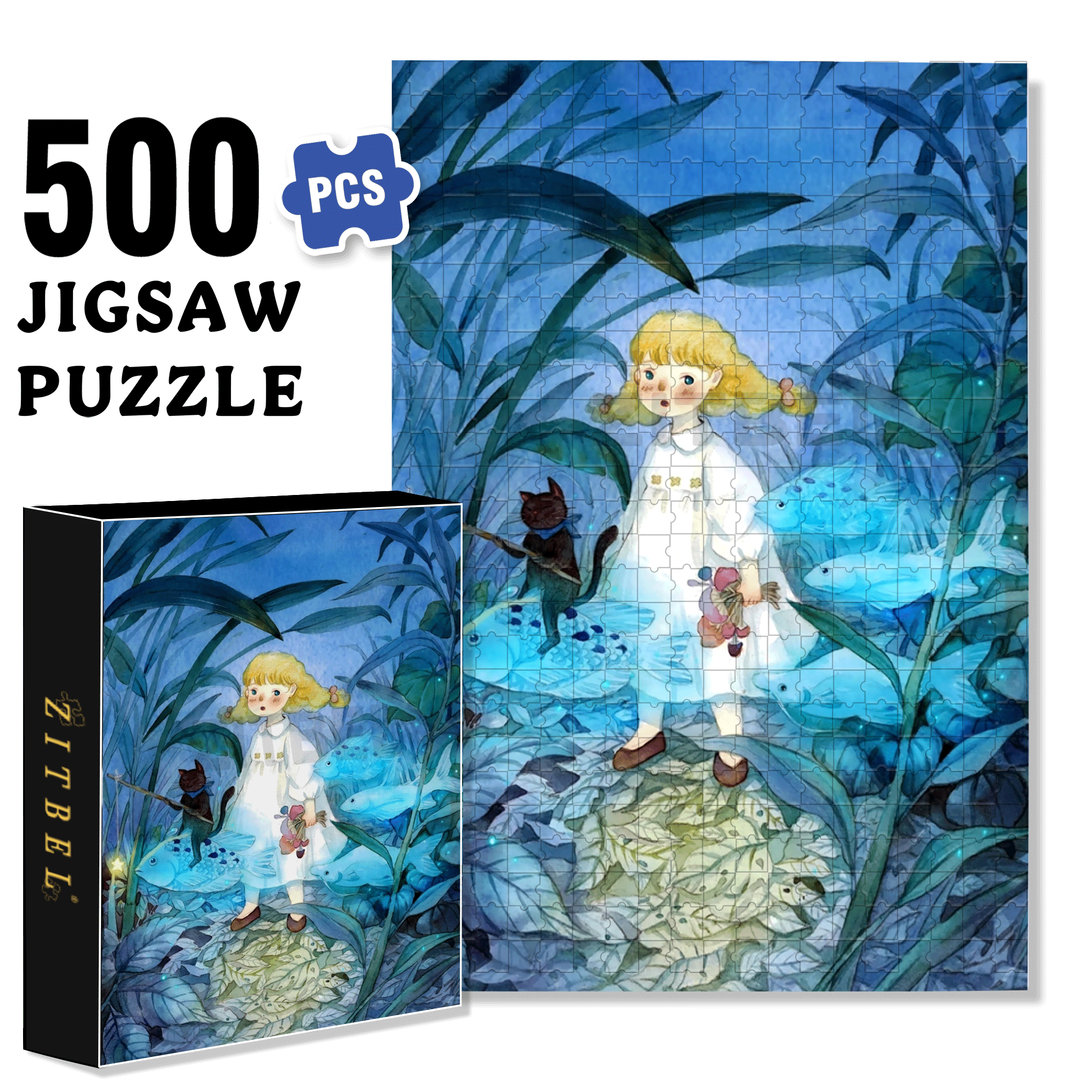 Let's Go Now 500pcs/1000pcs Jigsaw Puzzle, Scratch-Resistant, Interactive Family Game & Brain-Boosting DIY Decor, Perfect for Halloween, Christmas & New Year Gifts, Family Puzzle Game
