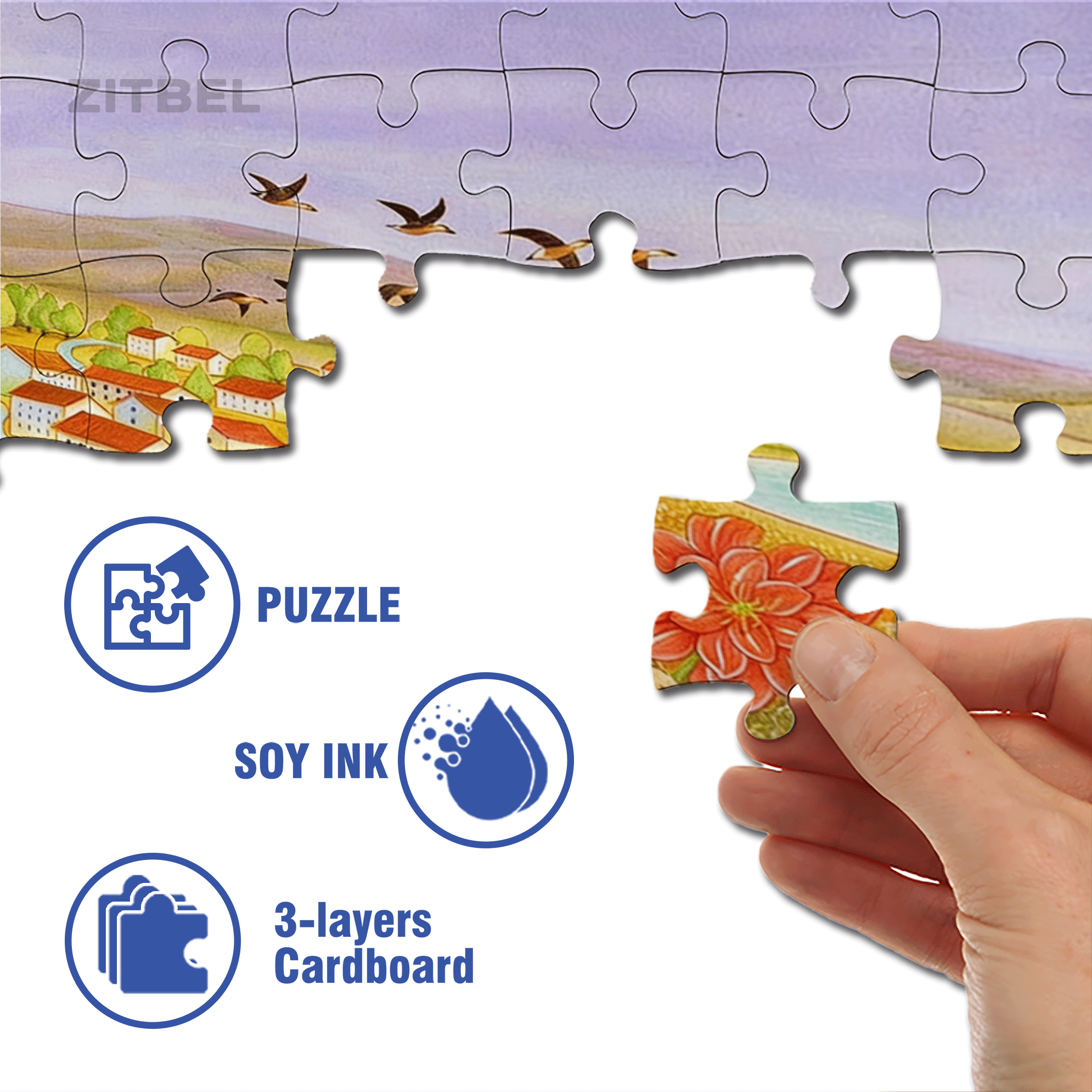 Lie Flat For A While 500pcs/1000pcs Jigsaw Puzzle, Scratch-Resistant, Interactive Family Game & Brain-Boosting DIY Decor, Perfect for Halloween, Christmas & New Year Gifts, Family Puzzle Game