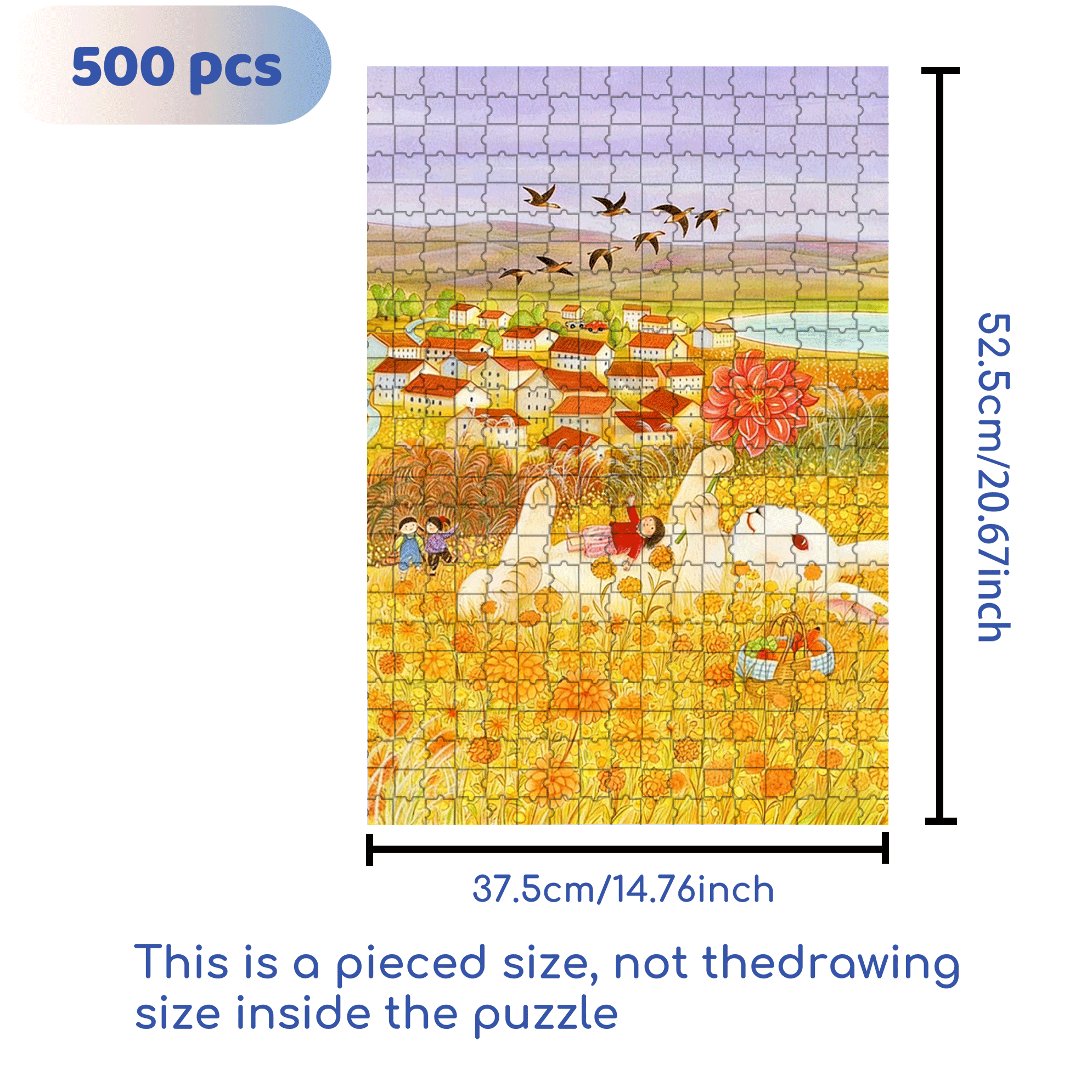 Lie Flat For A While 500pcs/1000pcs Jigsaw Puzzle, Scratch-Resistant, Interactive Family Game & Brain-Boosting DIY Decor, Perfect for Halloween, Christmas & New Year Gifts, Family Puzzle Game