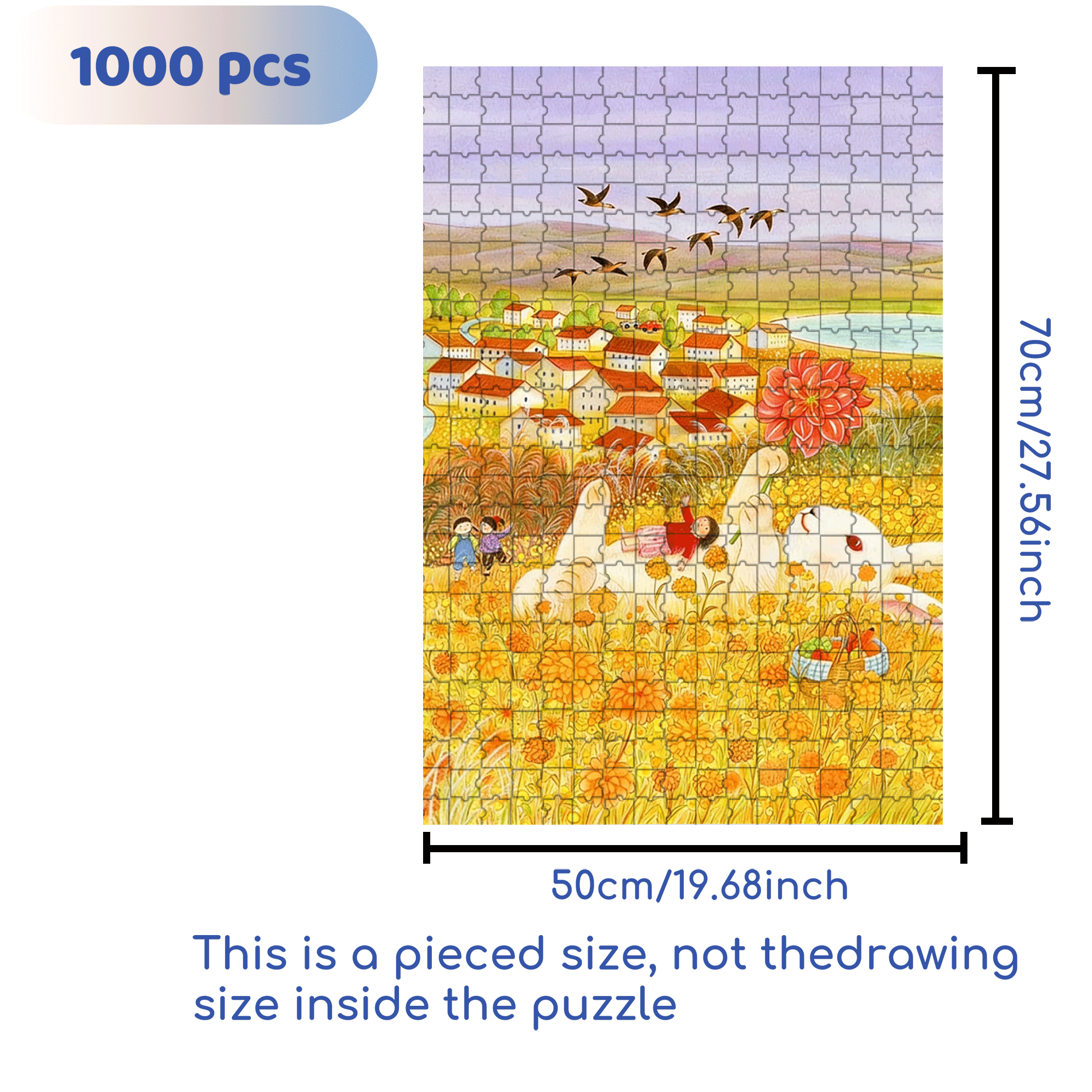 Lie Flat For A While 500pcs/1000pcs Jigsaw Puzzle, Scratch-Resistant, Interactive Family Game & Brain-Boosting DIY Decor, Perfect for Halloween, Christmas & New Year Gifts, Family Puzzle Game