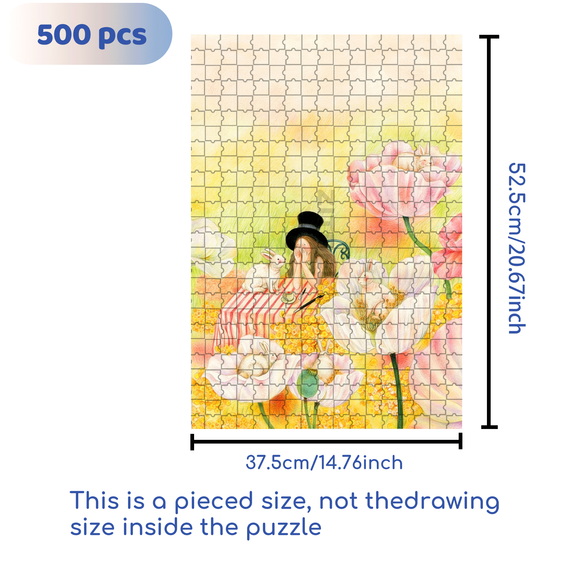 Magician and Rabbit 500pcs/1000pcs Jigsaw Puzzle, Scratch-Resistant, Interactive Family Game & Brain-Boosting DIY Decor, Perfect for Halloween, Christmas & New Year Gifts, Family Puzzle Game
