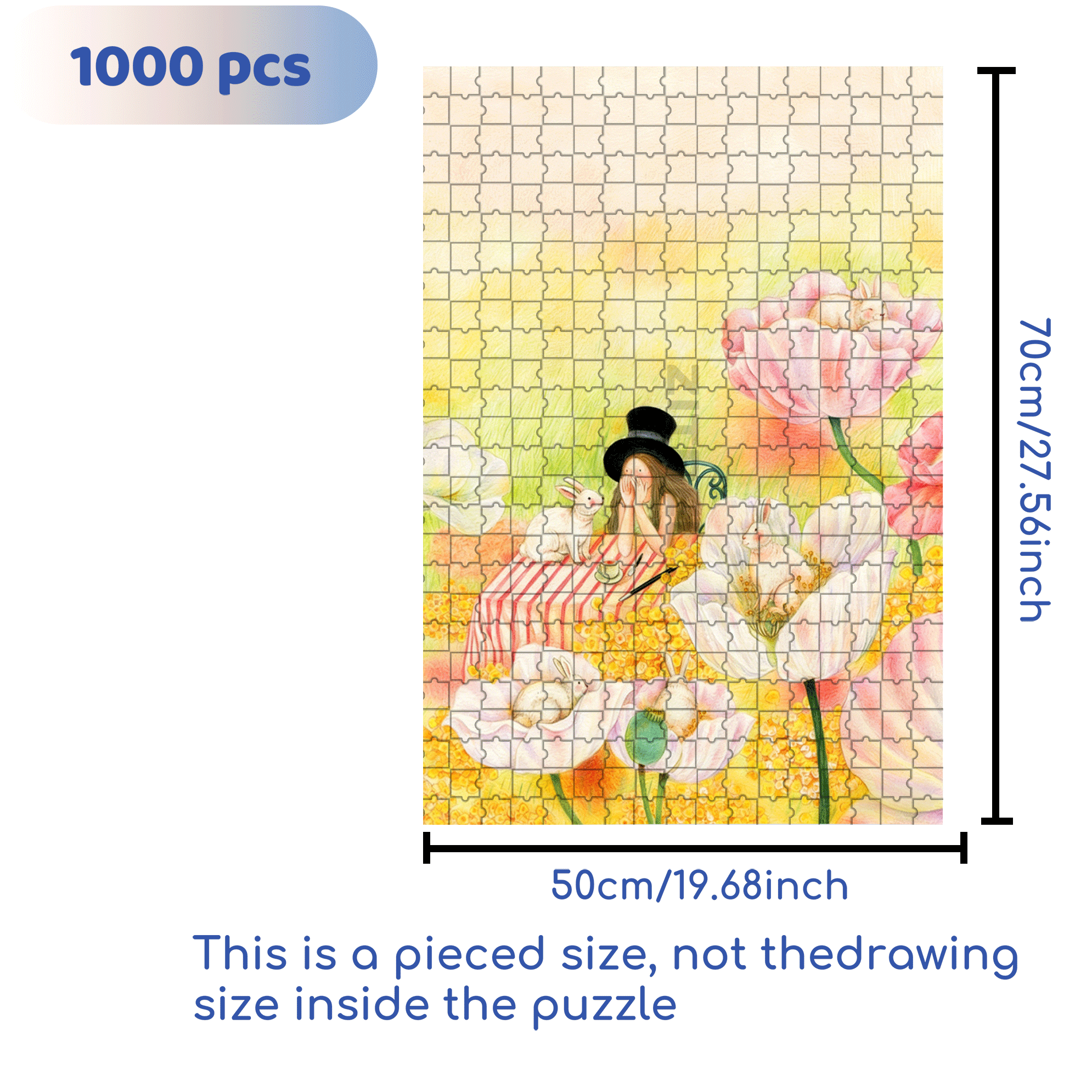 Magician and Rabbit 500pcs/1000pcs Jigsaw Puzzle, Scratch-Resistant, Interactive Family Game & Brain-Boosting DIY Decor, Perfect for Halloween, Christmas & New Year Gifts, Family Puzzle Game
