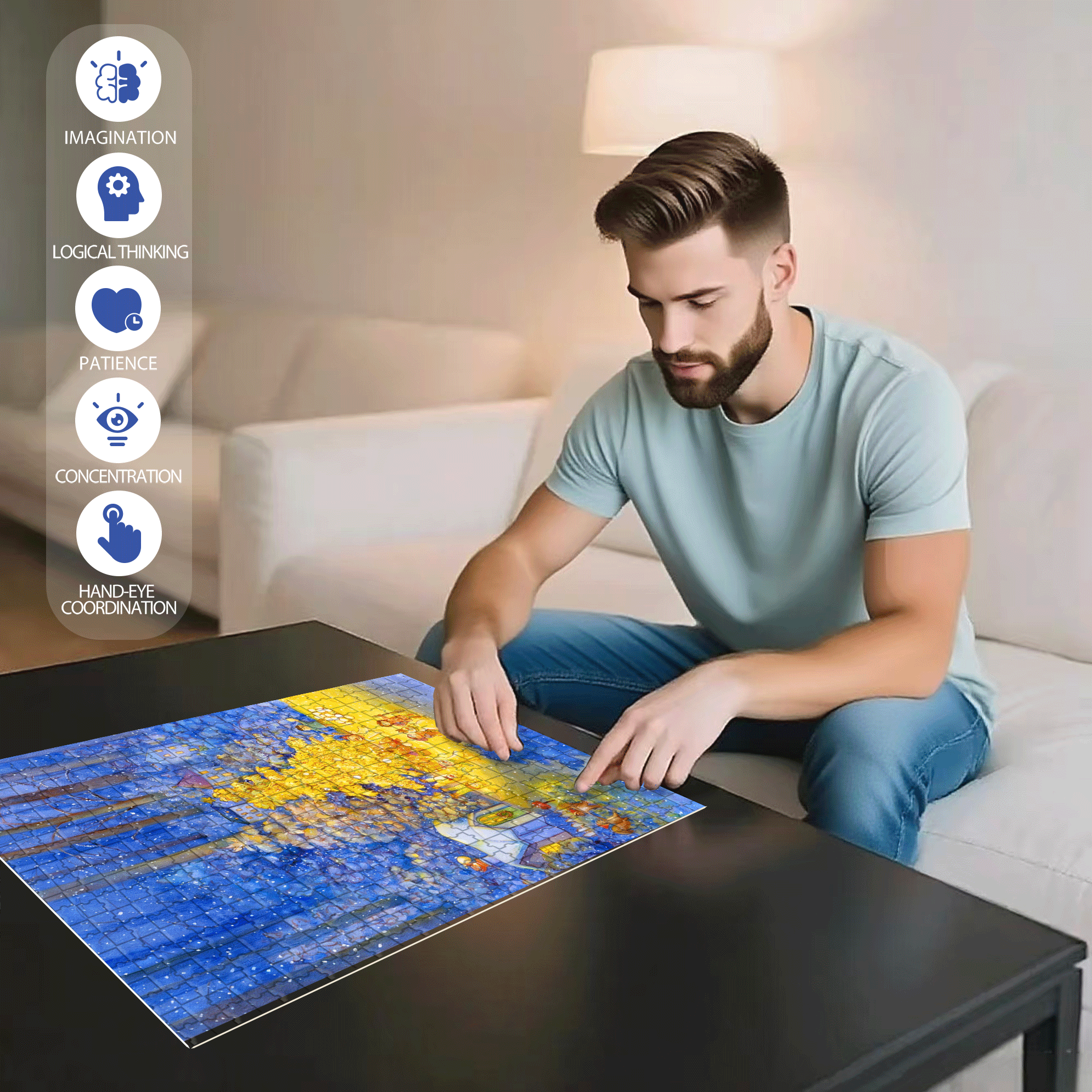 Merry Christmas, Mr. Lawrence 500pcs/1000pcs Jigsaw Puzzle, Scratch-Resistant, Interactive Family Game & Brain-Boosting DIY Decor, Perfect for Halloween, Christmas & New Year Gifts, Family Puzzle Game