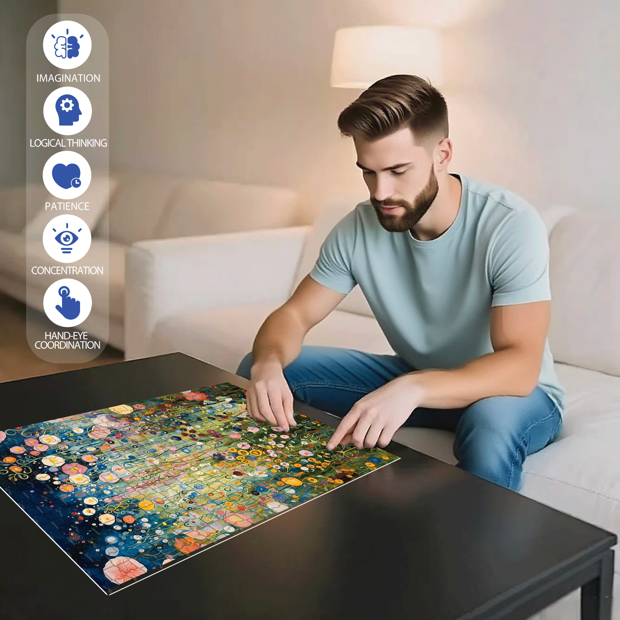 Midsummer Night 500pcs/1000pcs Jigsaw Puzzle, Scratch-Resistant, Interactive Family Game & Brain-Boosting DIY Decor, Perfect for Halloween, Christmas & New Year Gifts, Family Puzzle Game