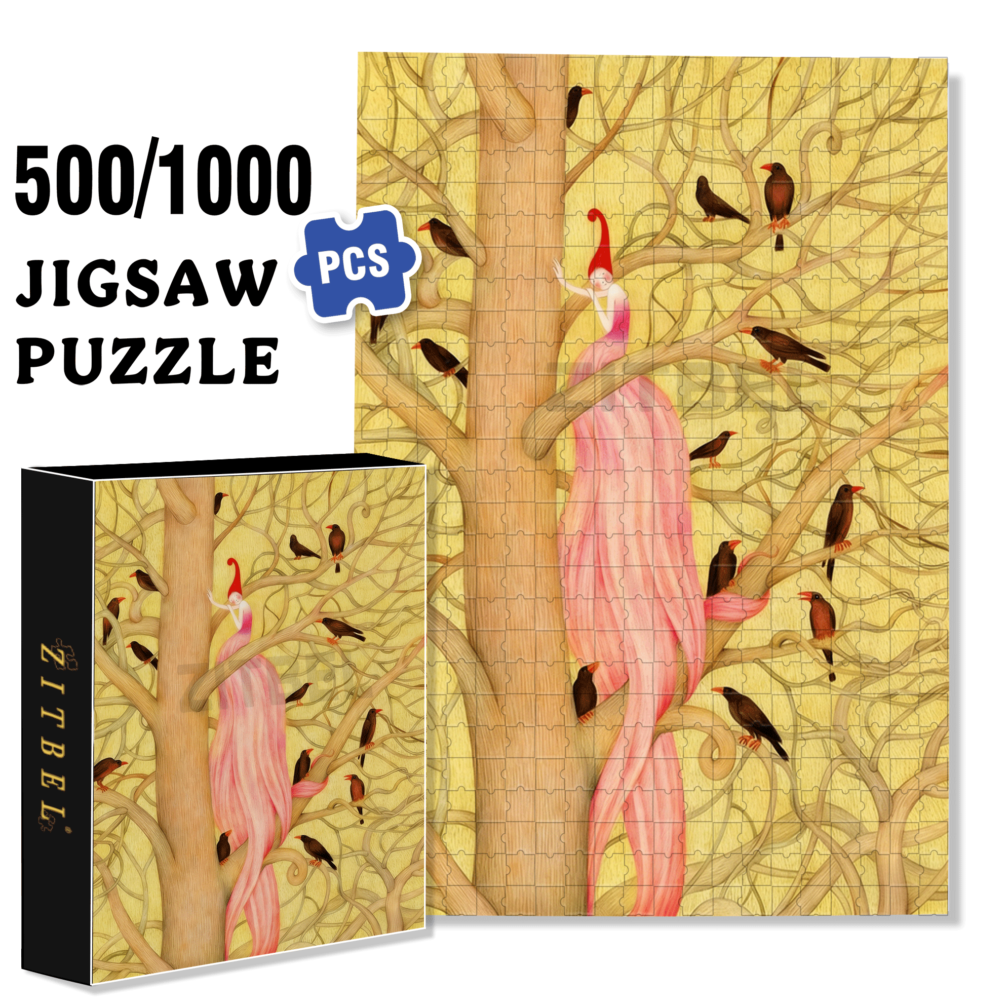 My Autumn Fairy Tale 500pcs/1000pcs Jigsaw Puzzle, Scratch-Resistant, Interactive Family Game & Brain-Boosting DIY Decor, Perfect for Halloween, Christmas & New Year Gifts, Family Puzzle Game