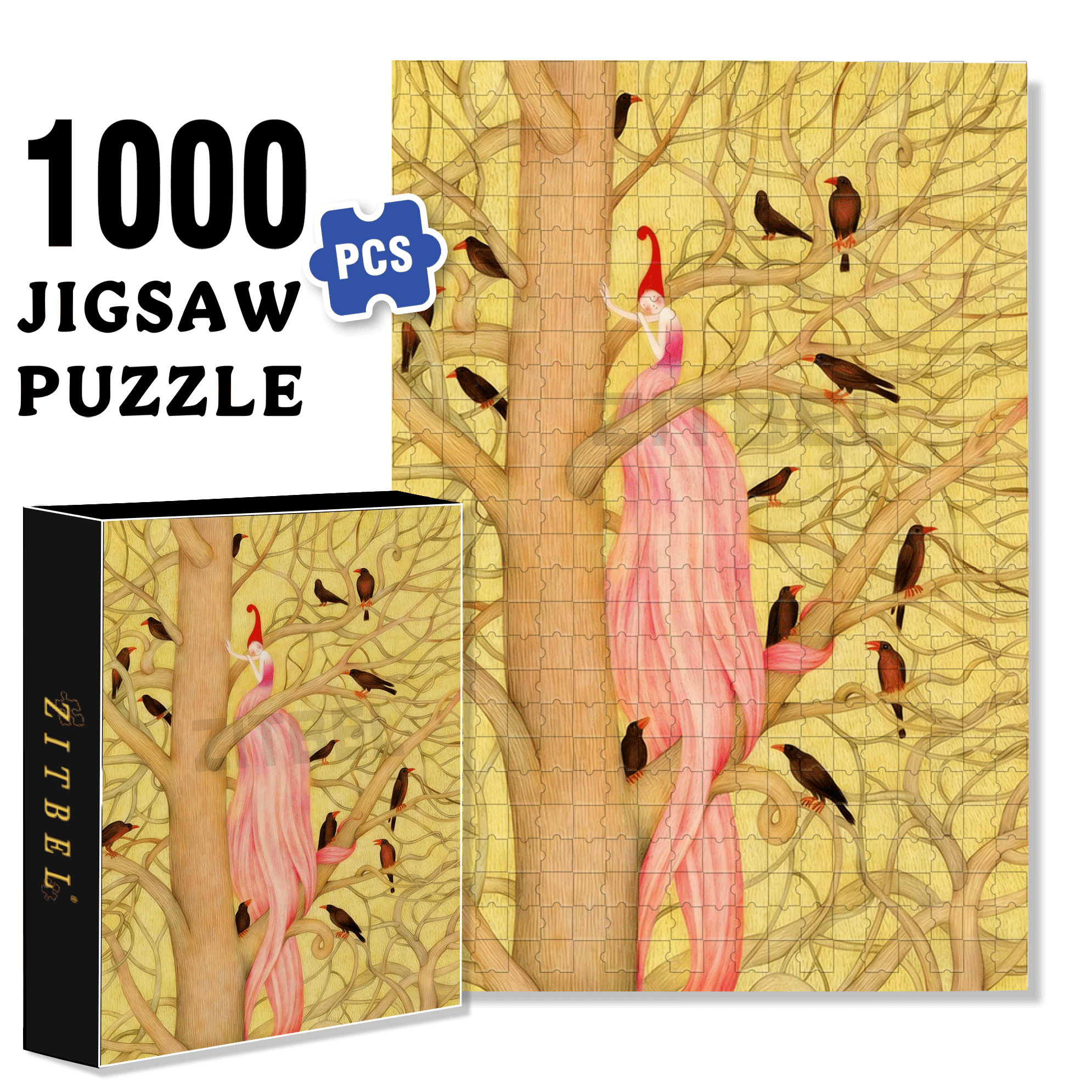 My Autumn Fairy Tale 500pcs/1000pcs Jigsaw Puzzle, Scratch-Resistant, Interactive Family Game & Brain-Boosting DIY Decor, Perfect for Halloween, Christmas & New Year Gifts, Family Puzzle Game