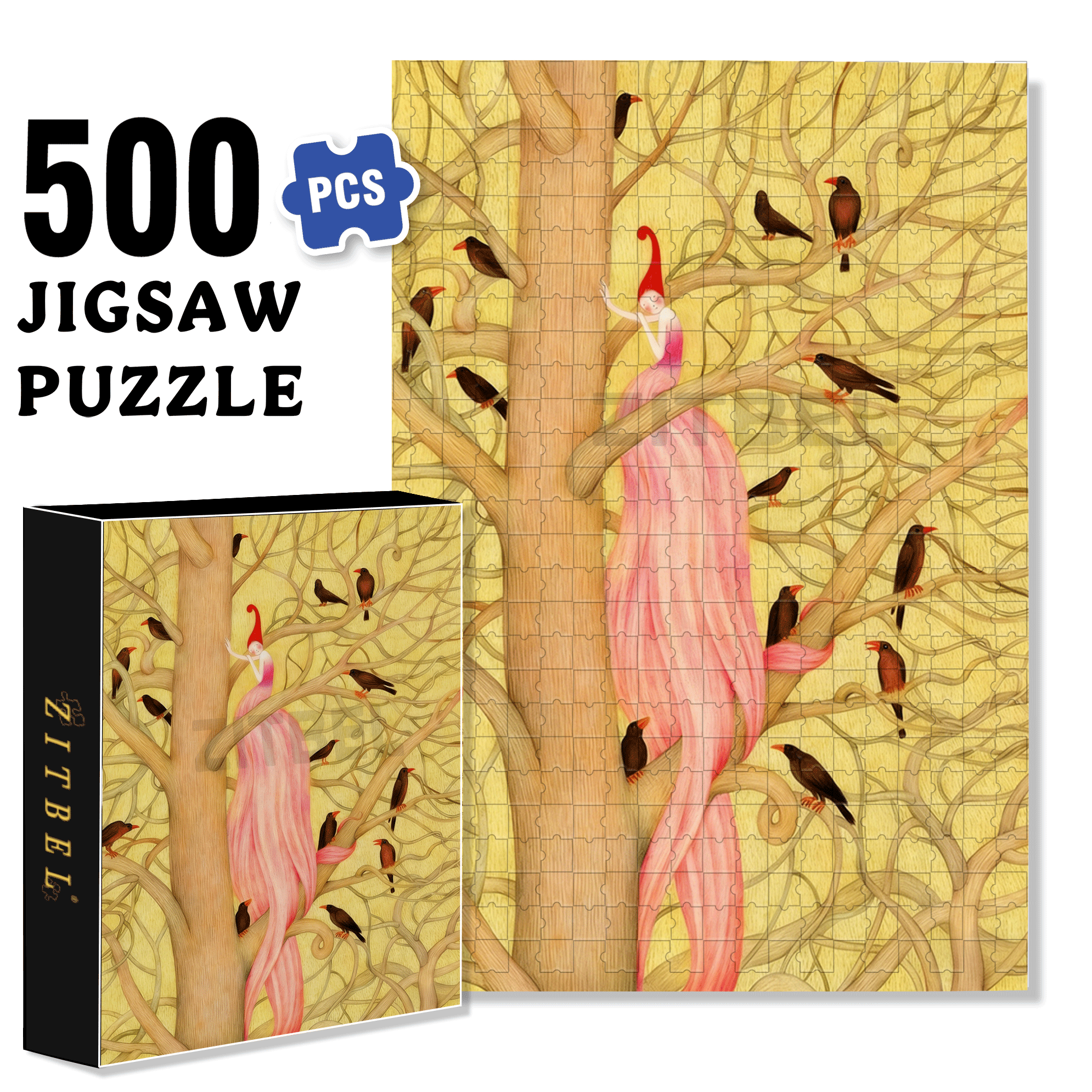 My Autumn Fairy Tale 500pcs/1000pcs Jigsaw Puzzle, Scratch-Resistant, Interactive Family Game & Brain-Boosting DIY Decor, Perfect for Halloween, Christmas & New Year Gifts, Family Puzzle Game