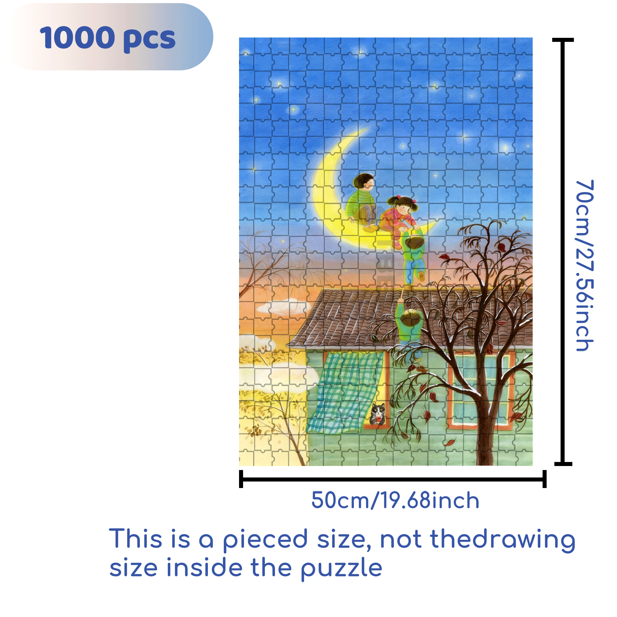 Naughty Child 500pcs/1000pcs Jigsaw Puzzle, Scratch-Resistant, Interactive Family Game & Brain-Boosting DIY Decor, Perfect for Halloween, Christmas & New Year Gifts, Family Puzzle Game
