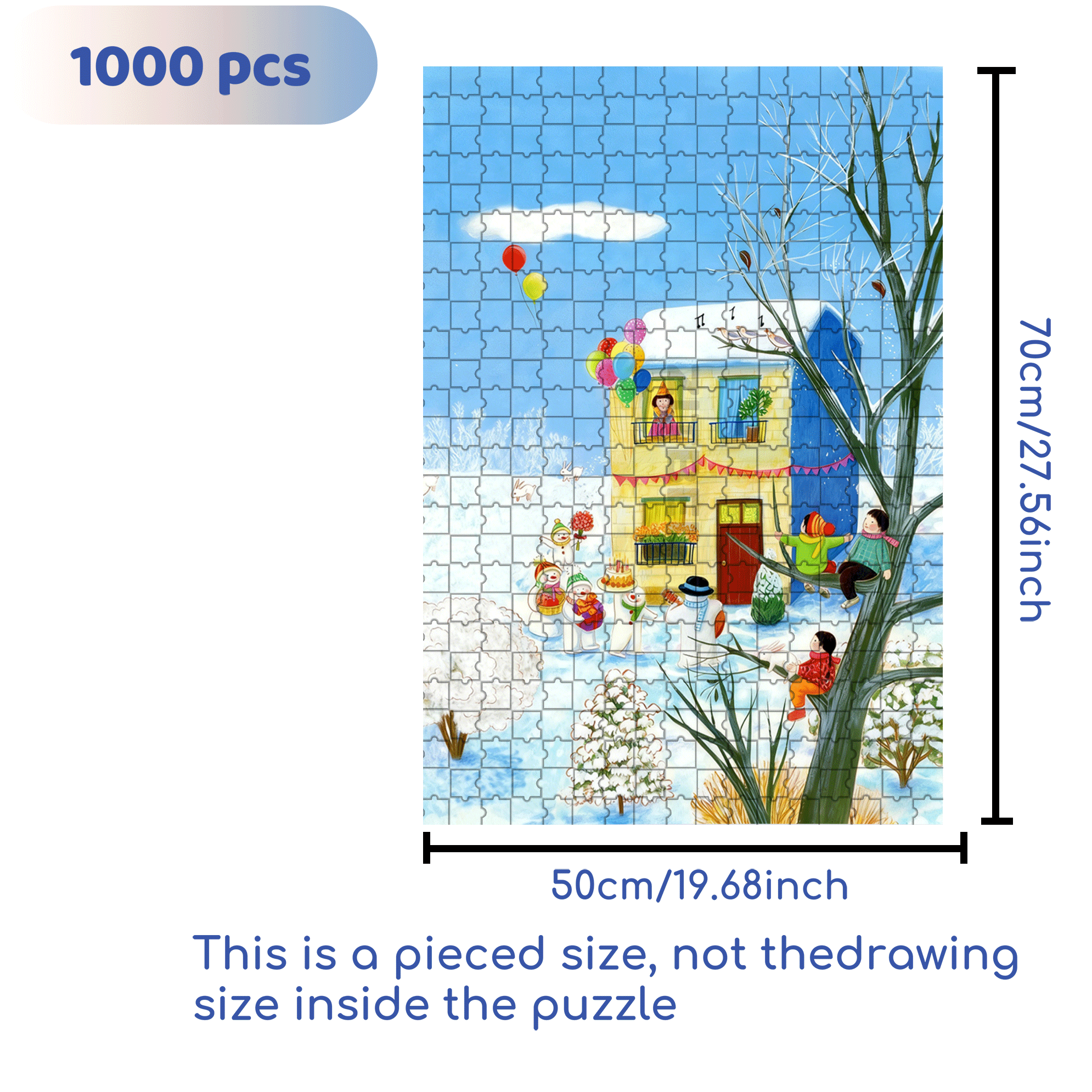 On The Birthday 500pcs/1000pcs Jigsaw Puzzle, Scratch-Resistant, Interactive Family Game & Brain-Boosting DIY Decor, Perfect for Halloween, Christmas & New Year Gifts, Family Puzzle Game