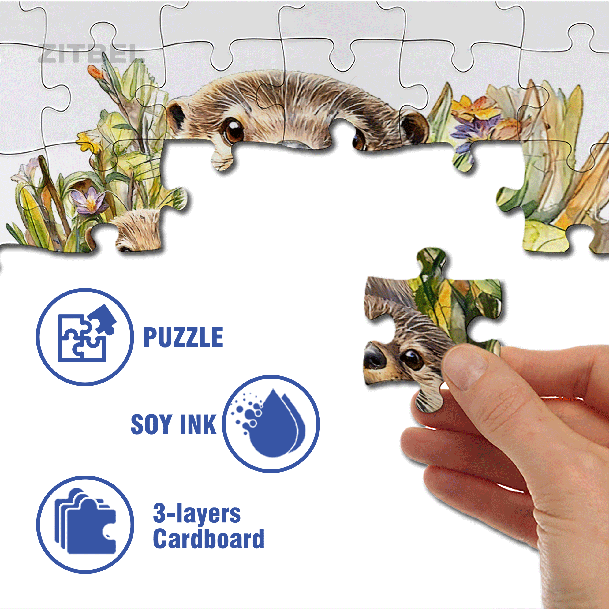 Otters 500pcs/1000pcs Jigsaw Puzzle, Scratch-Resistant, Interactive Family Game & Brain-Boosting DIY Decor, Perfect for Halloween, Christmas & New Year Gifts, Family Puzzle Game