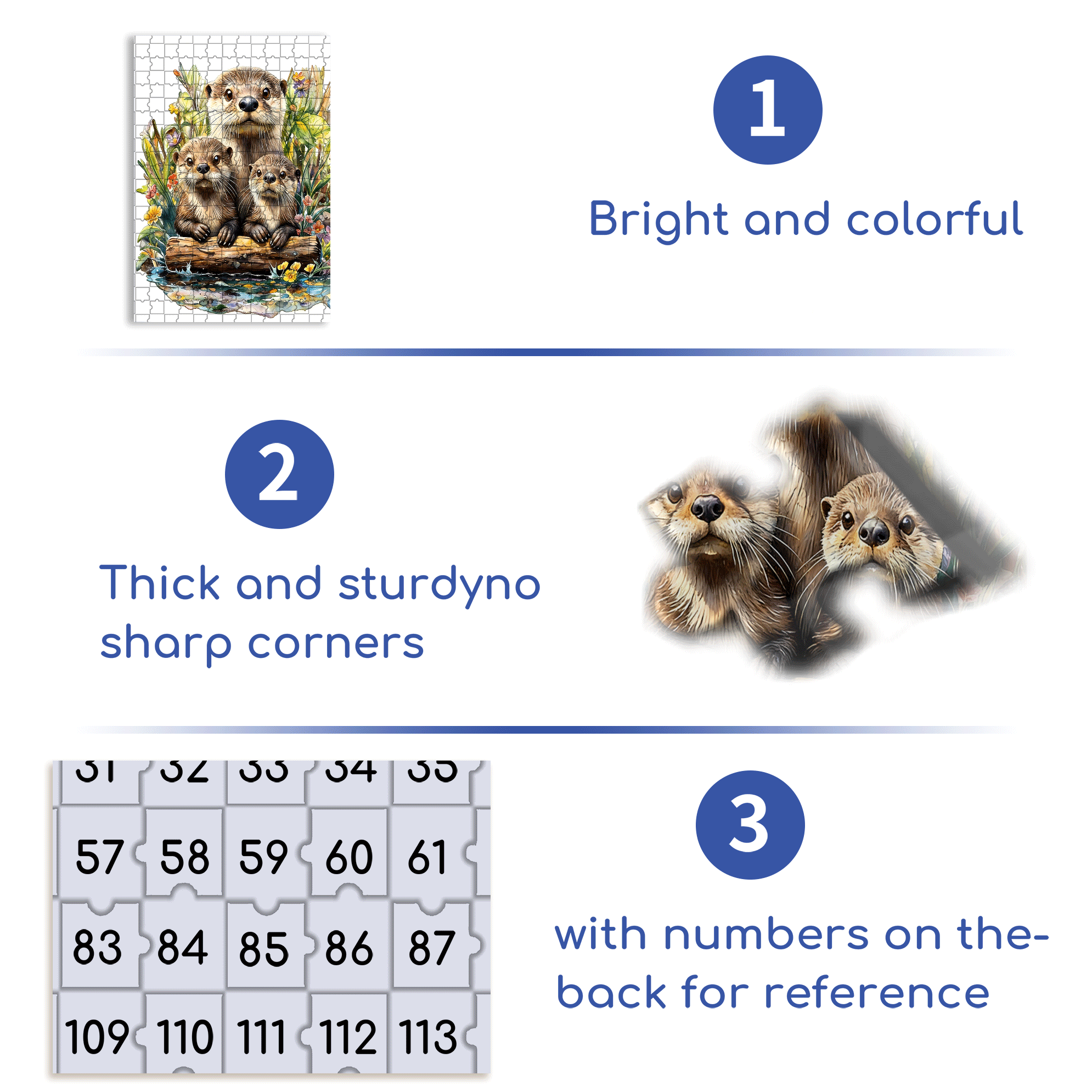 Otters 500pcs/1000pcs Jigsaw Puzzle, Scratch-Resistant, Interactive Family Game & Brain-Boosting DIY Decor, Perfect for Halloween, Christmas & New Year Gifts, Family Puzzle Game