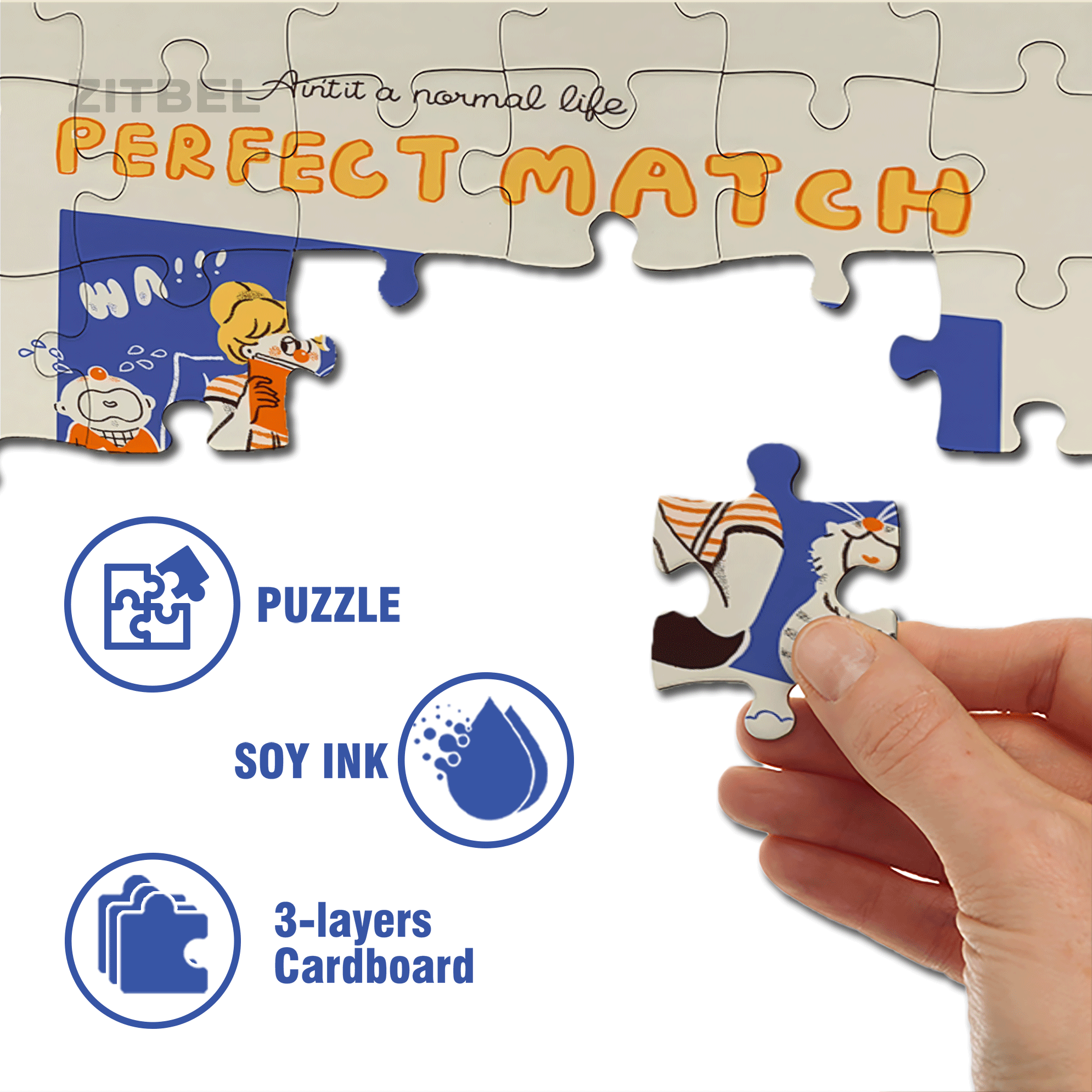 Perfect Match 500pcs/1000pcs Jigsaw Puzzle, Scratch-Resistant, Interactive Family Game & Brain-Boosting DIY Decor, Perfect for Halloween, Christmas & New Year Gifts, Family Puzzle Game