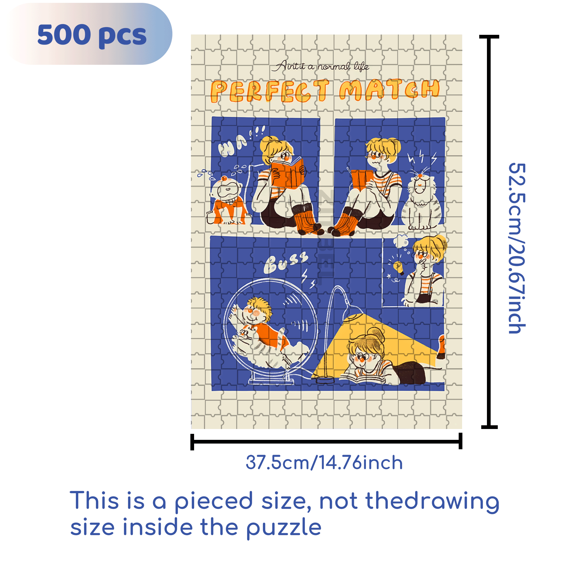 Perfect Match 500pcs/1000pcs Jigsaw Puzzle, Scratch-Resistant, Interactive Family Game & Brain-Boosting DIY Decor, Perfect for Halloween, Christmas & New Year Gifts, Family Puzzle Game