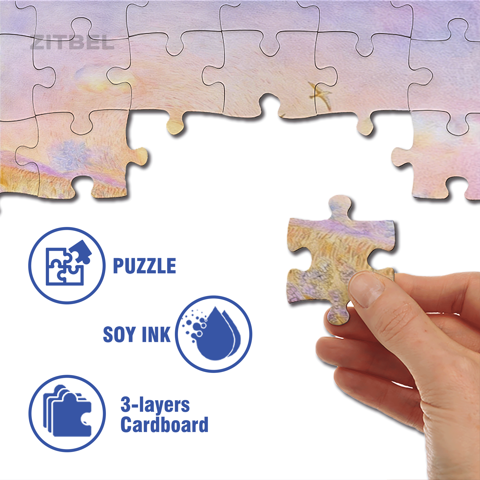 Rice 500pcs/1000pcs Jigsaw Puzzle, Scratch-Resistant, Interactive Family Game & Brain-Boosting DIY Decor, Perfect for Halloween, Christmas & New Year Gifts, Family Puzzle Game