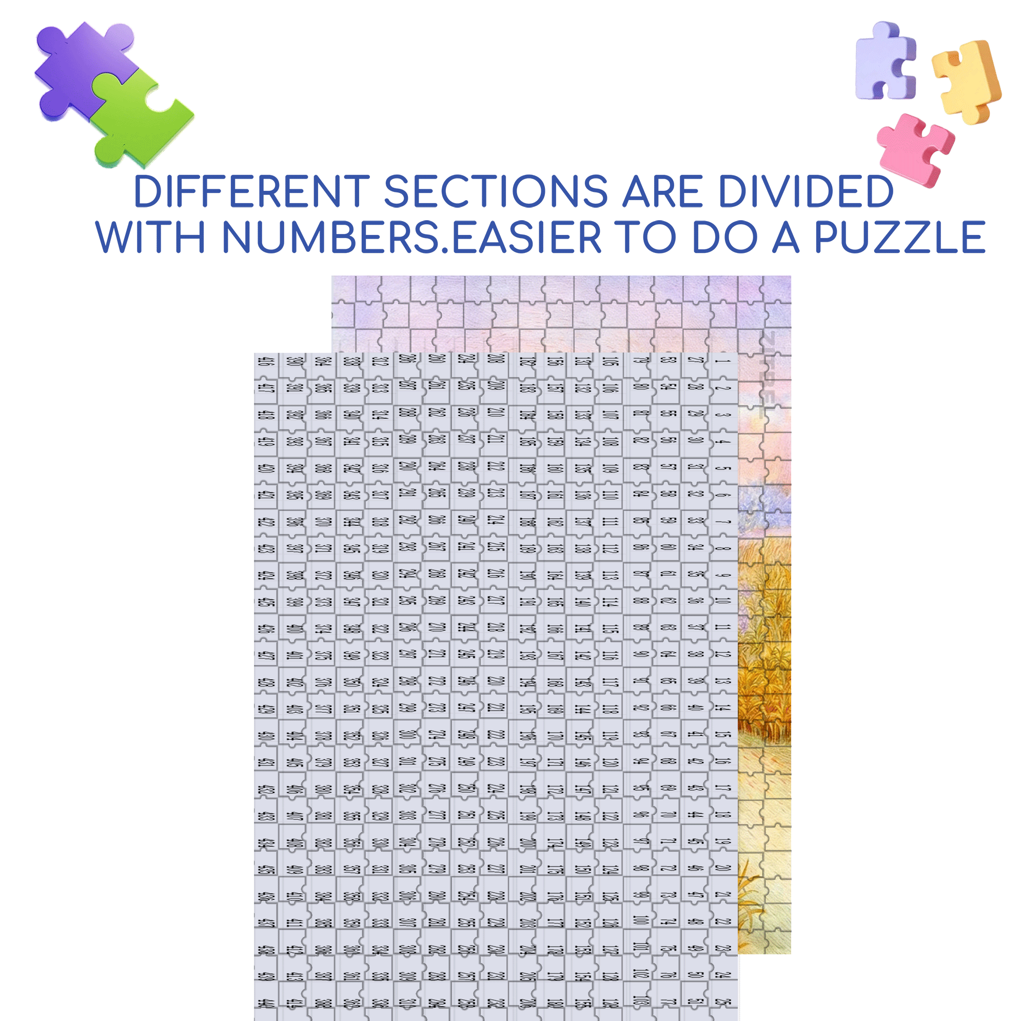 Rice 500pcs/1000pcs Jigsaw Puzzle, Scratch-Resistant, Interactive Family Game & Brain-Boosting DIY Decor, Perfect for Halloween, Christmas & New Year Gifts, Family Puzzle Game