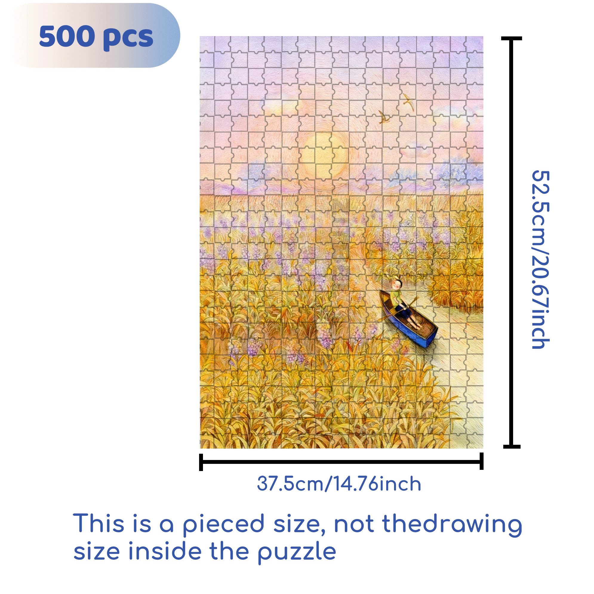 Rice 500pcs/1000pcs Jigsaw Puzzle, Scratch-Resistant, Interactive Family Game & Brain-Boosting DIY Decor, Perfect for Halloween, Christmas & New Year Gifts, Family Puzzle Game