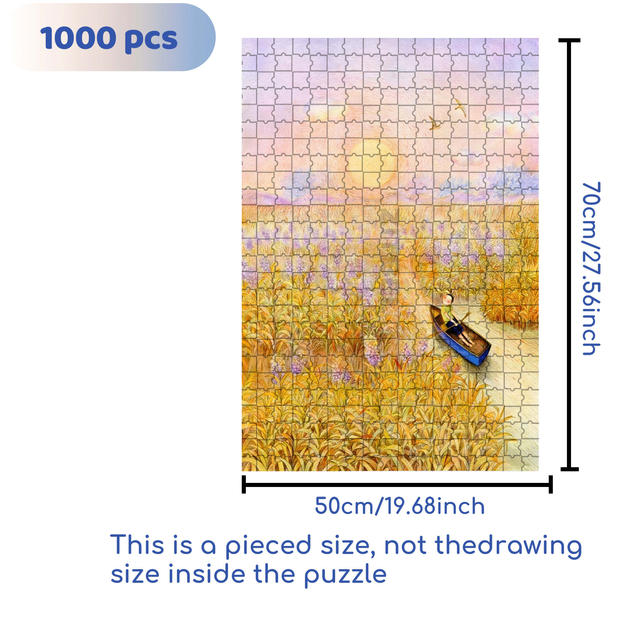 Rice 500pcs/1000pcs Jigsaw Puzzle, Scratch-Resistant, Interactive Family Game & Brain-Boosting DIY Decor, Perfect for Halloween, Christmas & New Year Gifts, Family Puzzle Game