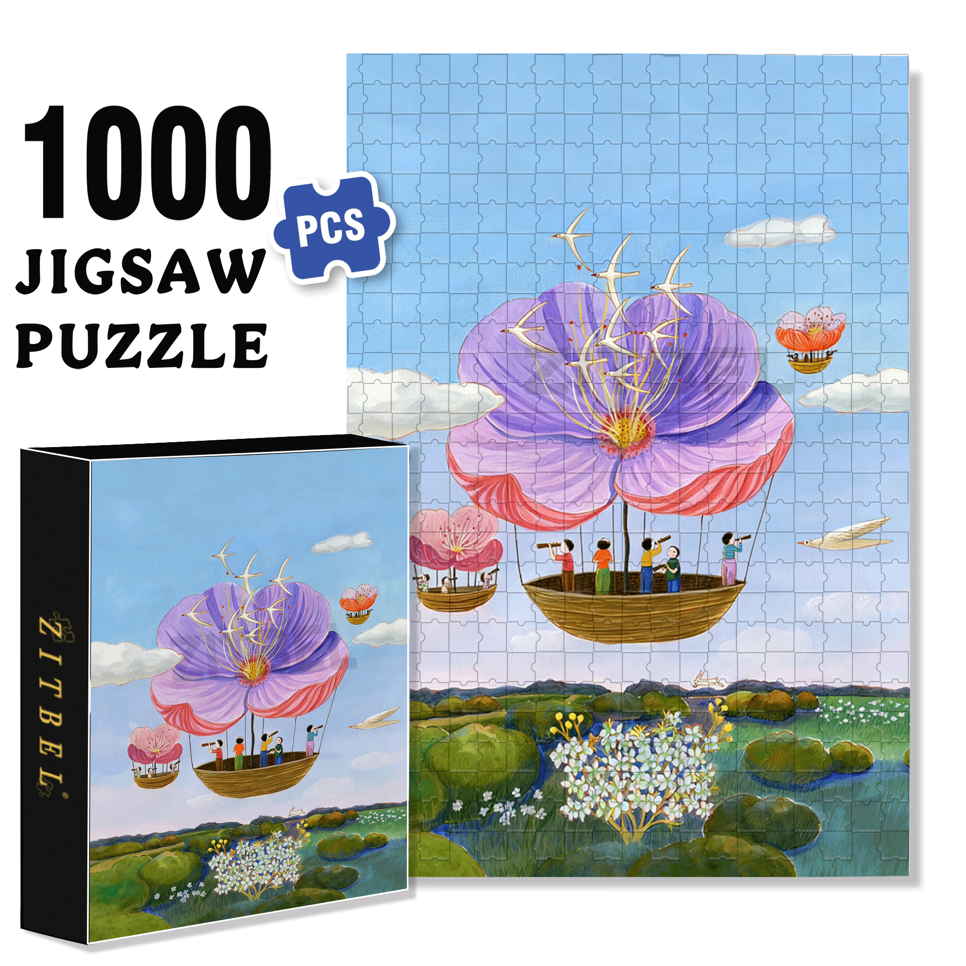Searching For A Paradise 500pcs/1000pcs Jigsaw Puzzle, Scratch-Resistant, Interactive Family Game & Brain-Boosting DIY Decor, Perfect for Halloween, Christmas & New Year Gifts, Family Puzzle Game