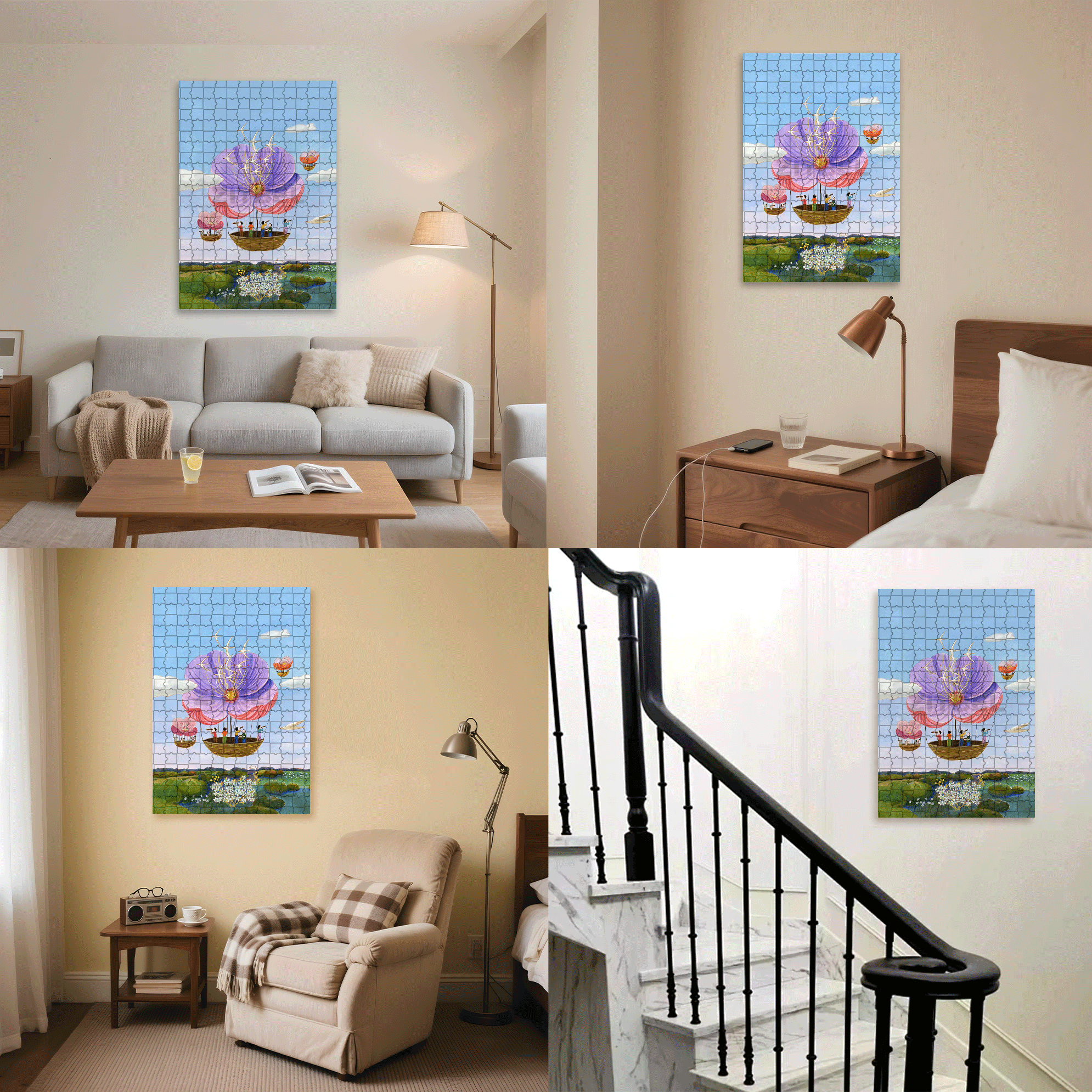 Searching For A Paradise 500pcs/1000pcs Jigsaw Puzzle, Scratch-Resistant, Interactive Family Game & Brain-Boosting DIY Decor, Perfect for Halloween, Christmas & New Year Gifts, Family Puzzle Game