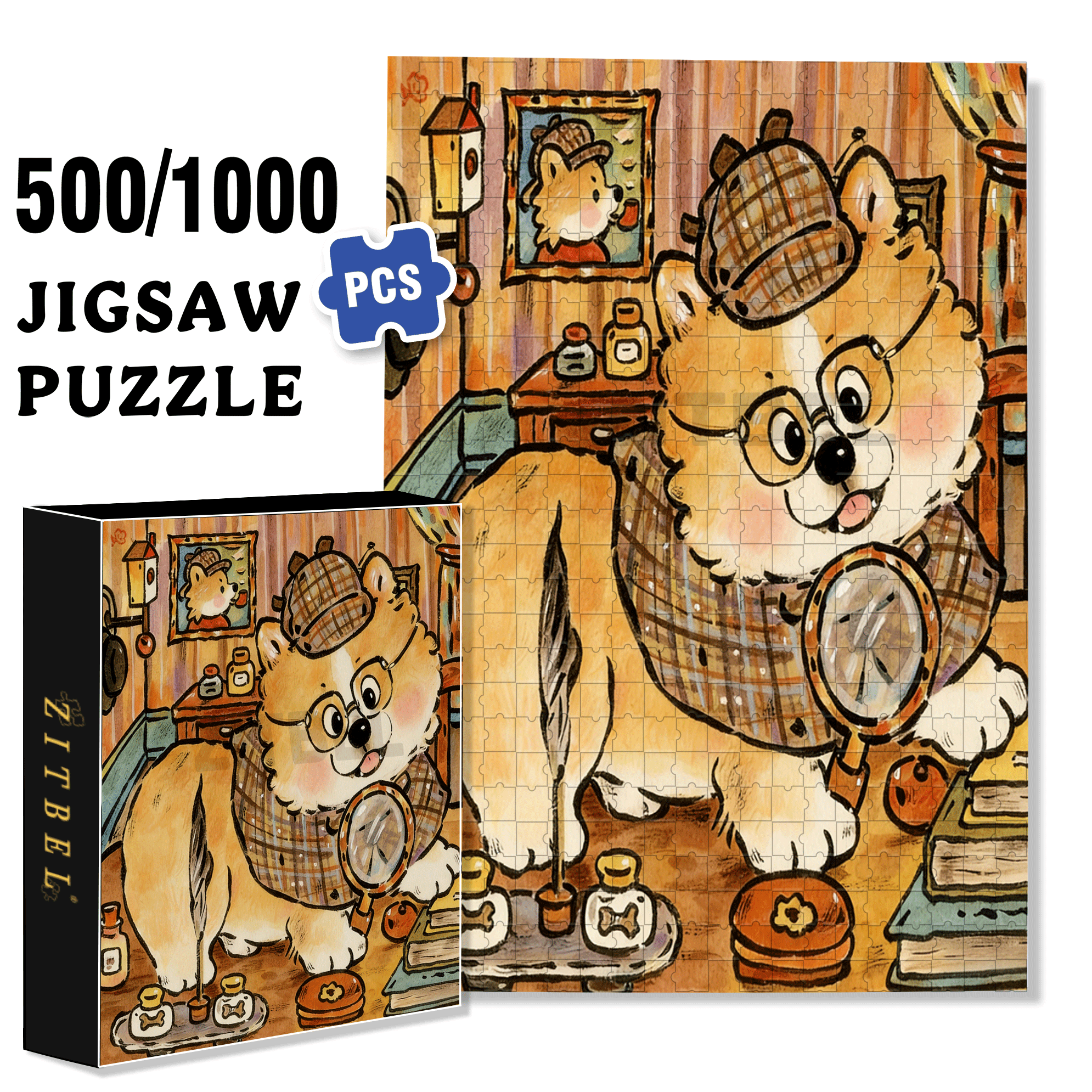 Sherlock Holmes  500pcs/1000pcs Jigsaw Puzzle, Scratch-Resistant, Interactive Family Game & Brain-Boosting DIY Decor, Perfect for Halloween, Christmas & New Year Gifts, Family Puzzle Game