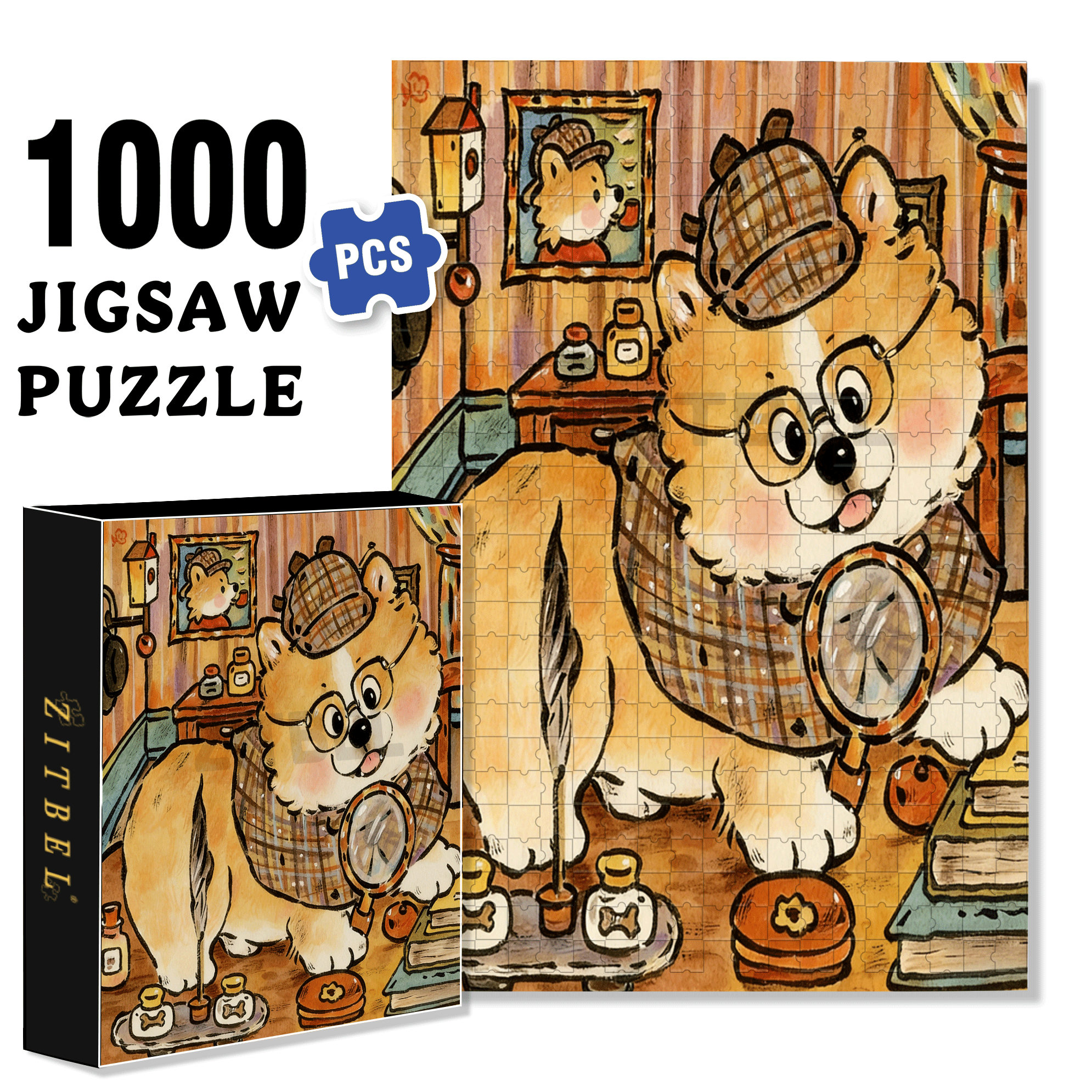 Sherlock Holmes  500pcs/1000pcs Jigsaw Puzzle, Scratch-Resistant, Interactive Family Game & Brain-Boosting DIY Decor, Perfect for Halloween, Christmas & New Year Gifts, Family Puzzle Game