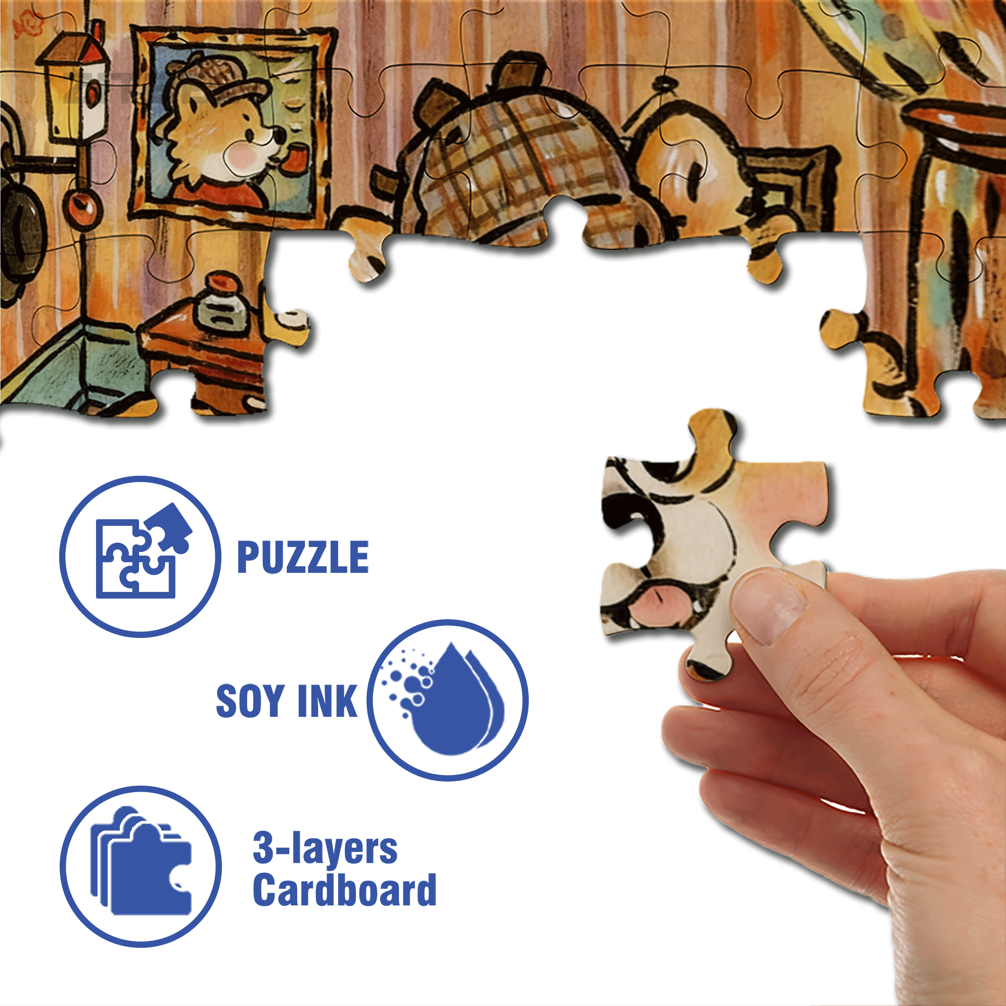 Sherlock Holmes  500pcs/1000pcs Jigsaw Puzzle, Scratch-Resistant, Interactive Family Game & Brain-Boosting DIY Decor, Perfect for Halloween, Christmas & New Year Gifts, Family Puzzle Game