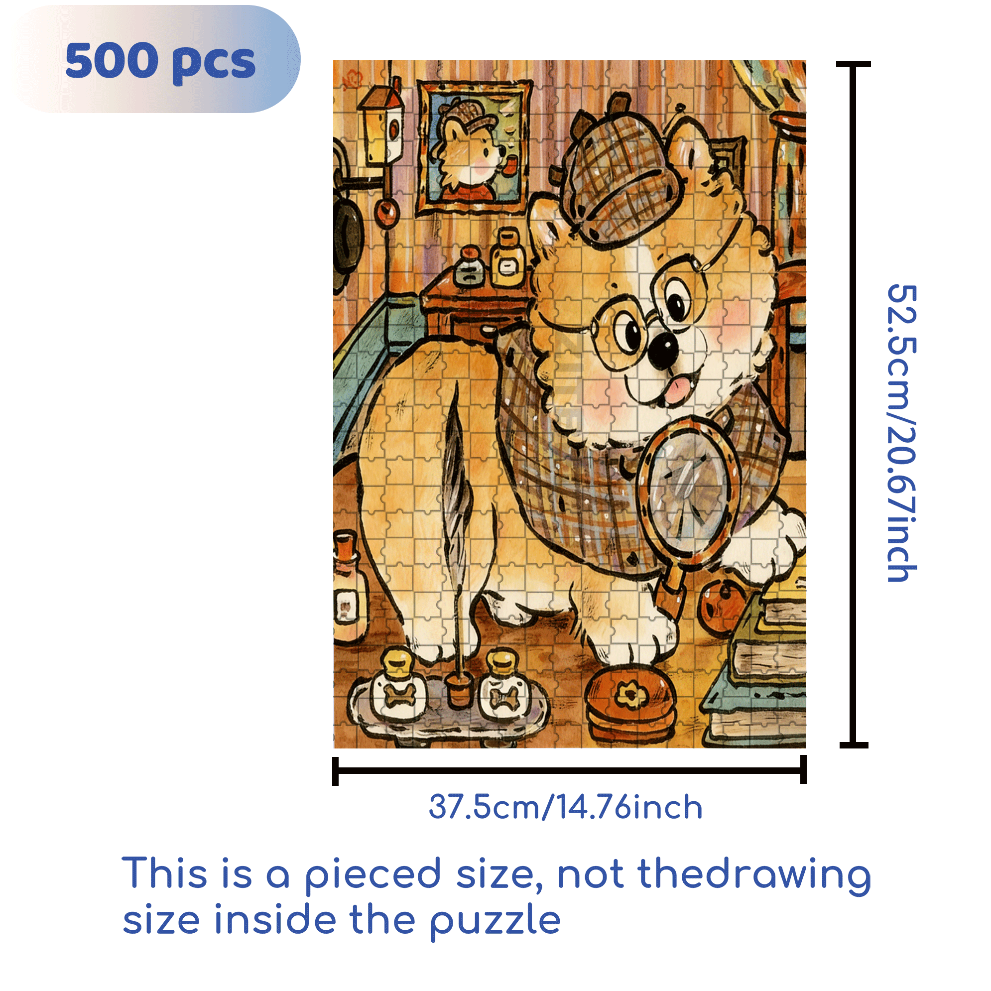 Sherlock Holmes  500pcs/1000pcs Jigsaw Puzzle, Scratch-Resistant, Interactive Family Game & Brain-Boosting DIY Decor, Perfect for Halloween, Christmas & New Year Gifts, Family Puzzle Game