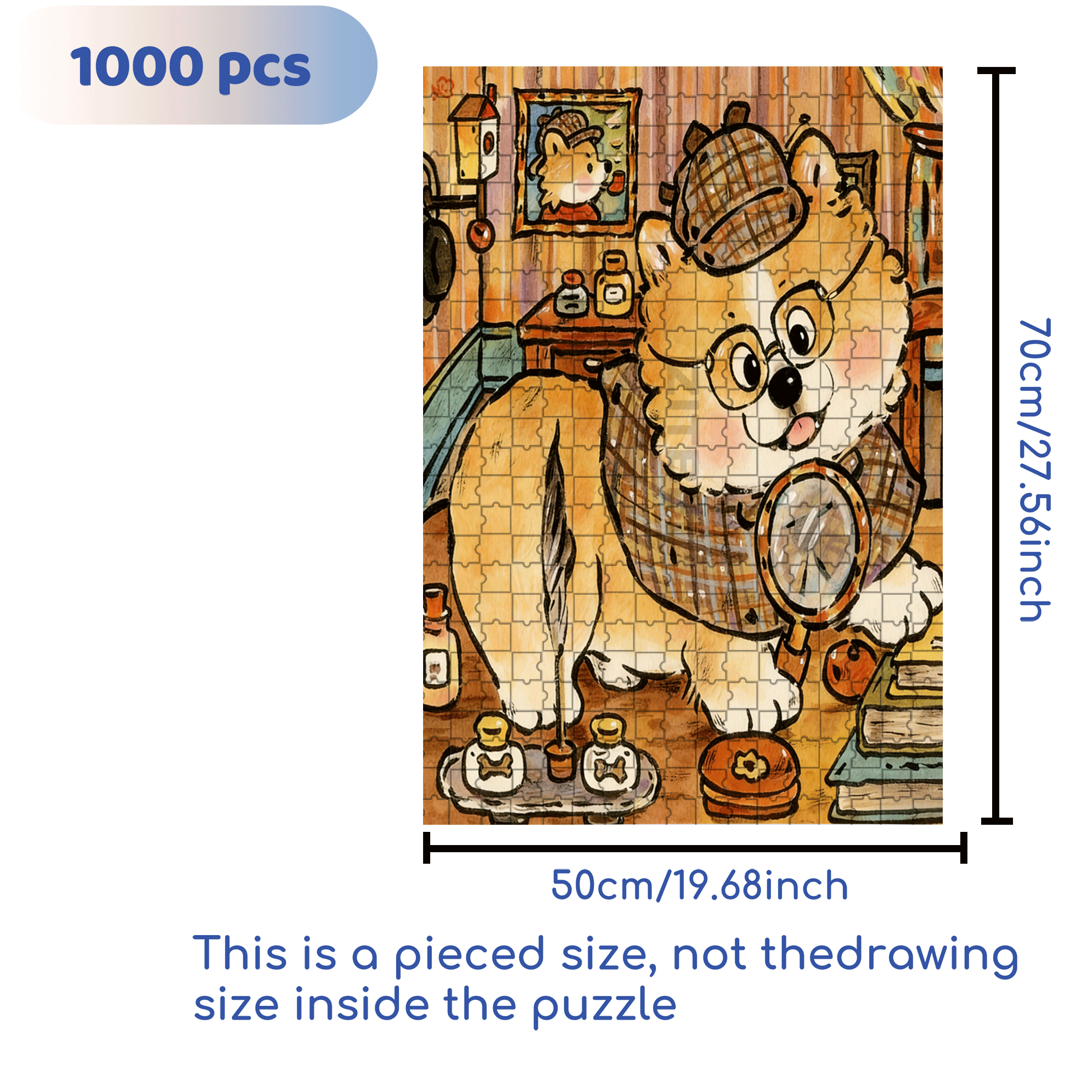 Sherlock Holmes  500pcs/1000pcs Jigsaw Puzzle, Scratch-Resistant, Interactive Family Game & Brain-Boosting DIY Decor, Perfect for Halloween, Christmas & New Year Gifts, Family Puzzle Game