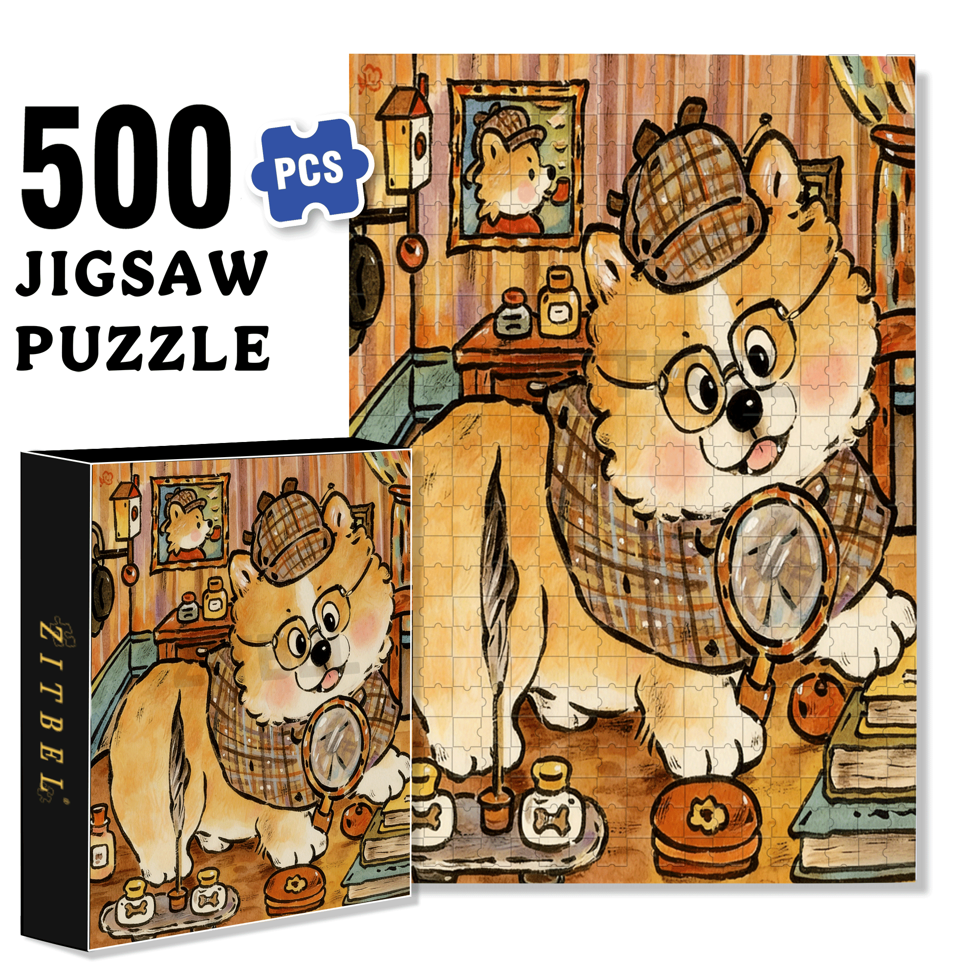 Sherlock Holmes  500pcs/1000pcs Jigsaw Puzzle, Scratch-Resistant, Interactive Family Game & Brain-Boosting DIY Decor, Perfect for Halloween, Christmas & New Year Gifts, Family Puzzle Game