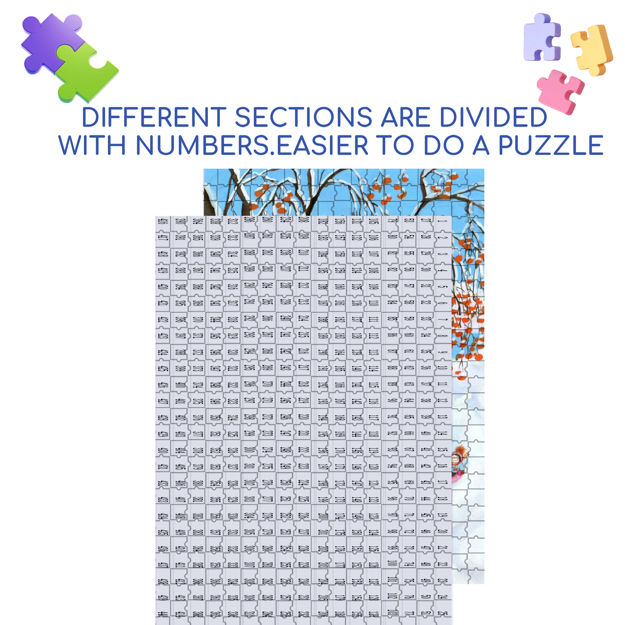 Happy Snow Child 500pcs/1000pcs Jigsaw Puzzle, Scratch-Resistant, Interactive Family Game & Brain-Boosting DIY Decor, Perfect for Halloween, Christmas & New Year Gifts, Family Puzzle Game
