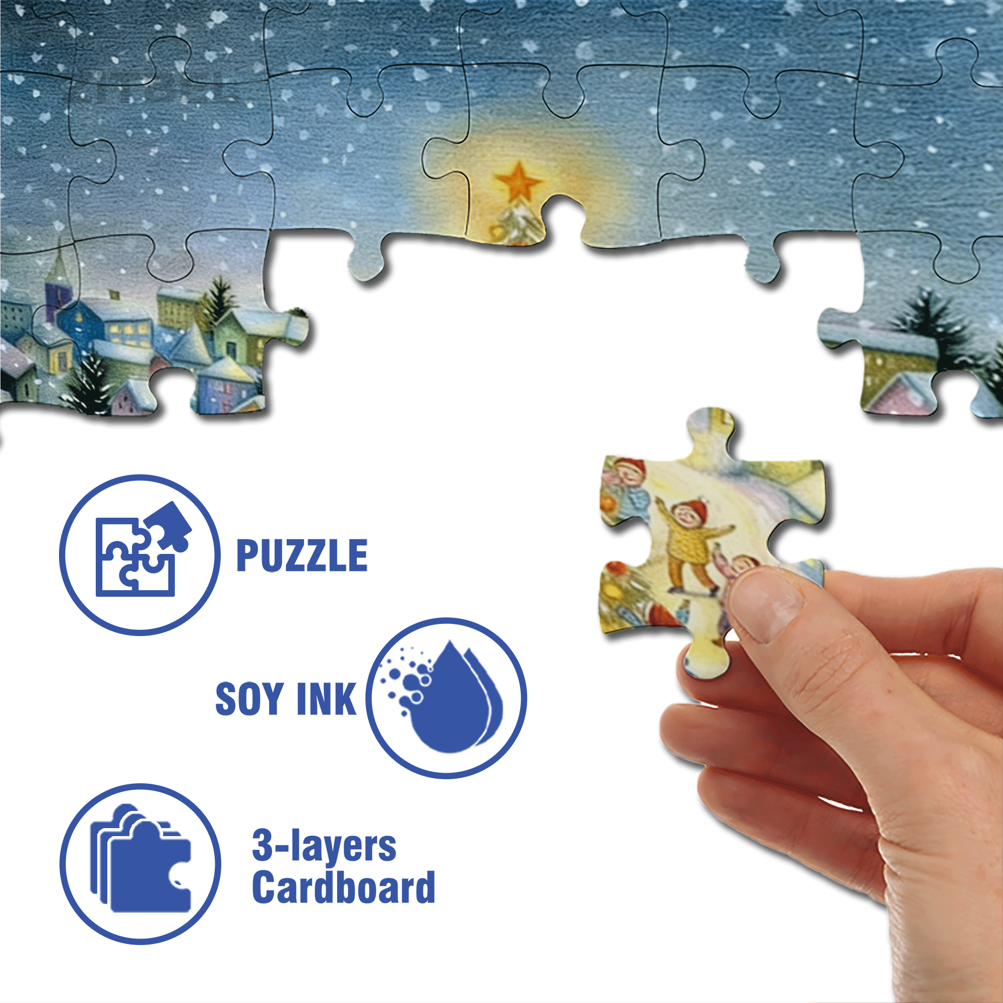 Snow Country Christmas 500pcs/1000pcs Jigsaw Puzzle, Scratch-Resistant, Interactive Family Game & Brain-Boosting DIY Decor, Perfect for Halloween, Christmas & New Year Gifts, Family Puzzle Game
