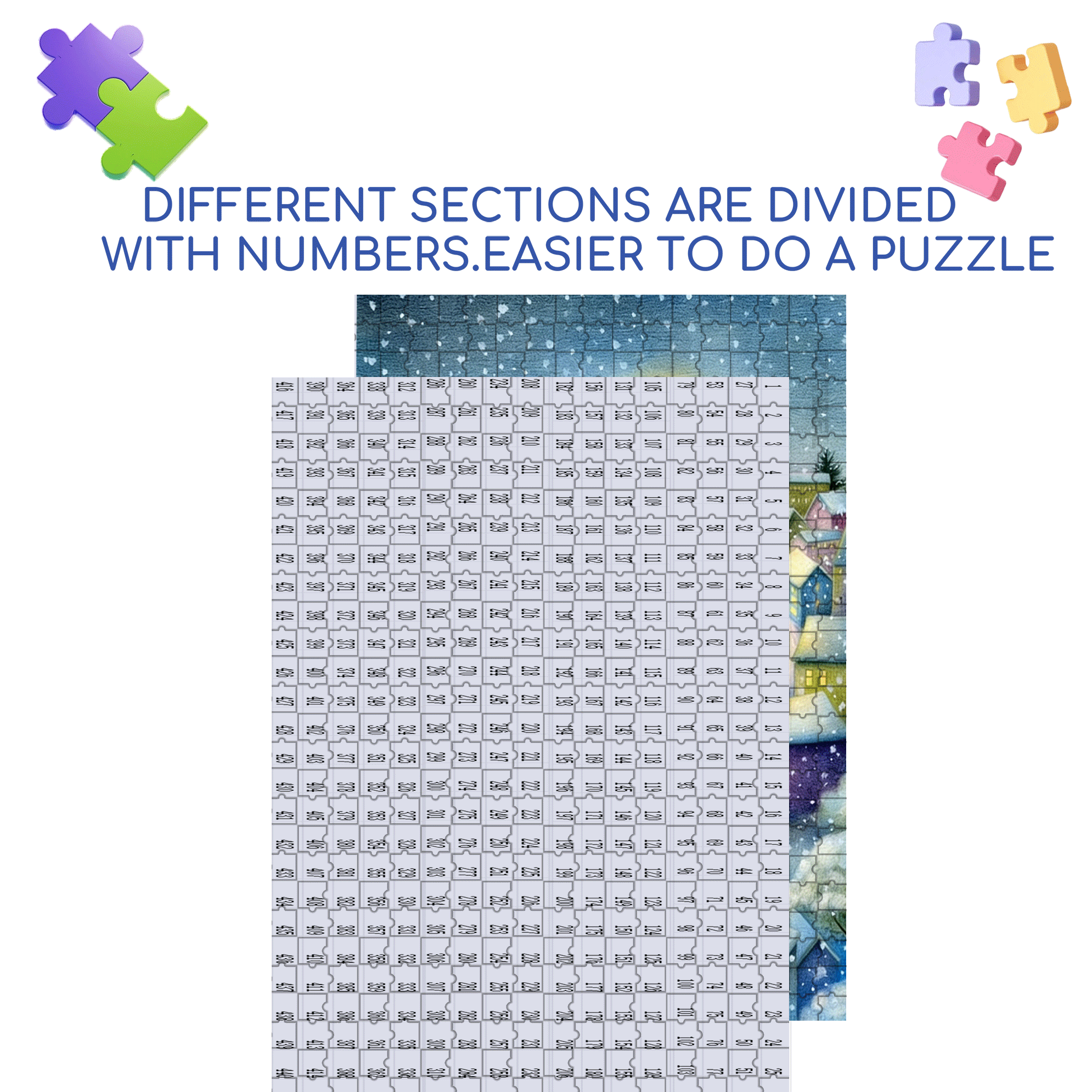 Snow Country Christmas 500pcs/1000pcs Jigsaw Puzzle, Scratch-Resistant, Interactive Family Game & Brain-Boosting DIY Decor, Perfect for Halloween, Christmas & New Year Gifts, Family Puzzle Game