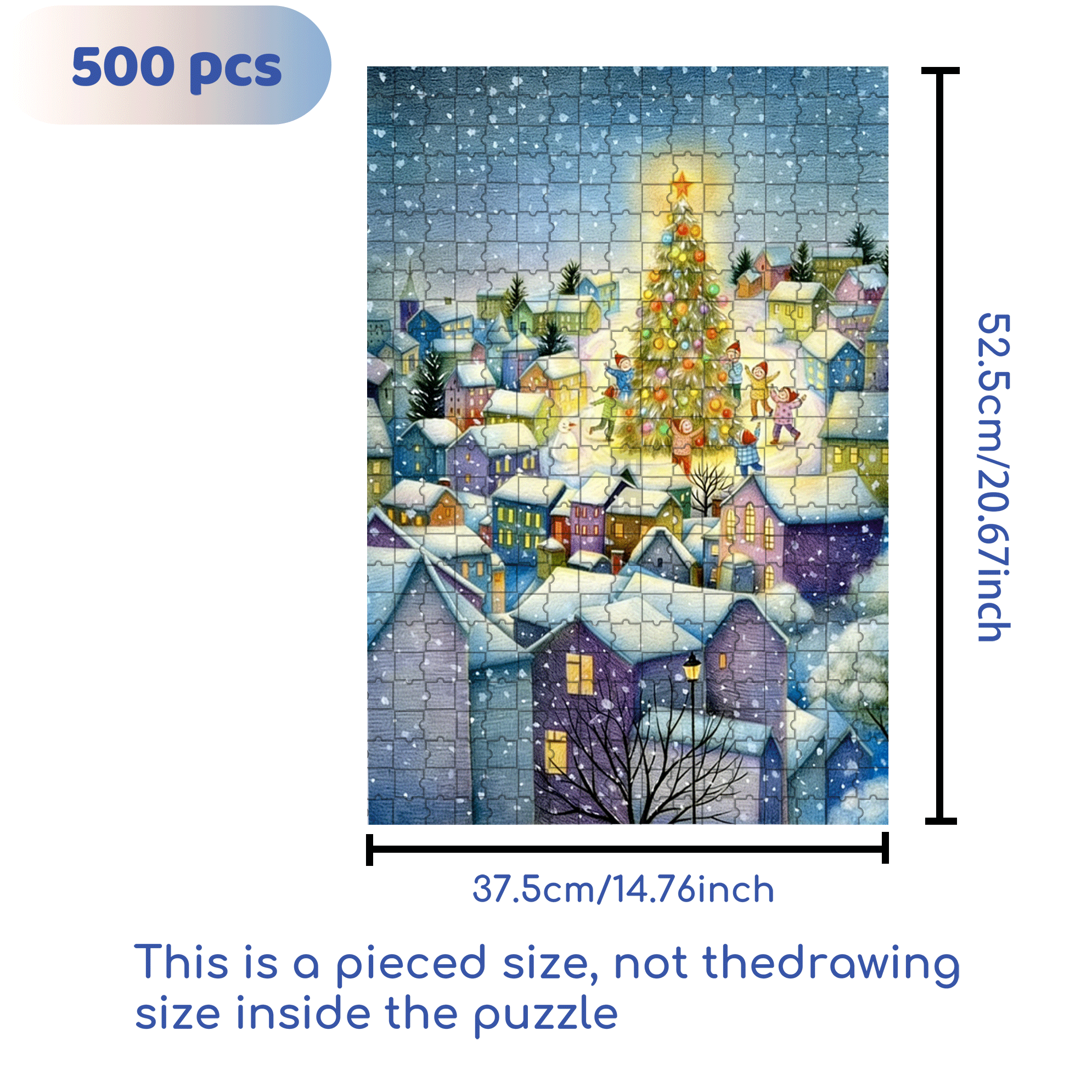 Snow Country Christmas 500pcs/1000pcs Jigsaw Puzzle, Scratch-Resistant, Interactive Family Game & Brain-Boosting DIY Decor, Perfect for Halloween, Christmas & New Year Gifts, Family Puzzle Game