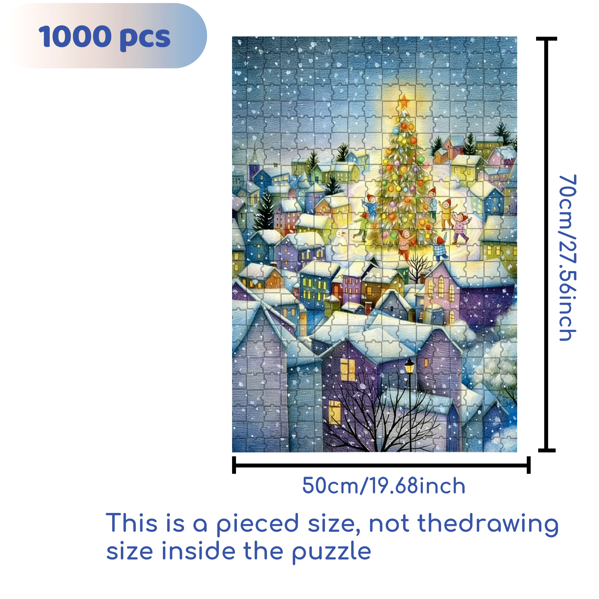 Snow Country Christmas 500pcs/1000pcs Jigsaw Puzzle, Scratch-Resistant, Interactive Family Game & Brain-Boosting DIY Decor, Perfect for Halloween, Christmas & New Year Gifts, Family Puzzle Game
