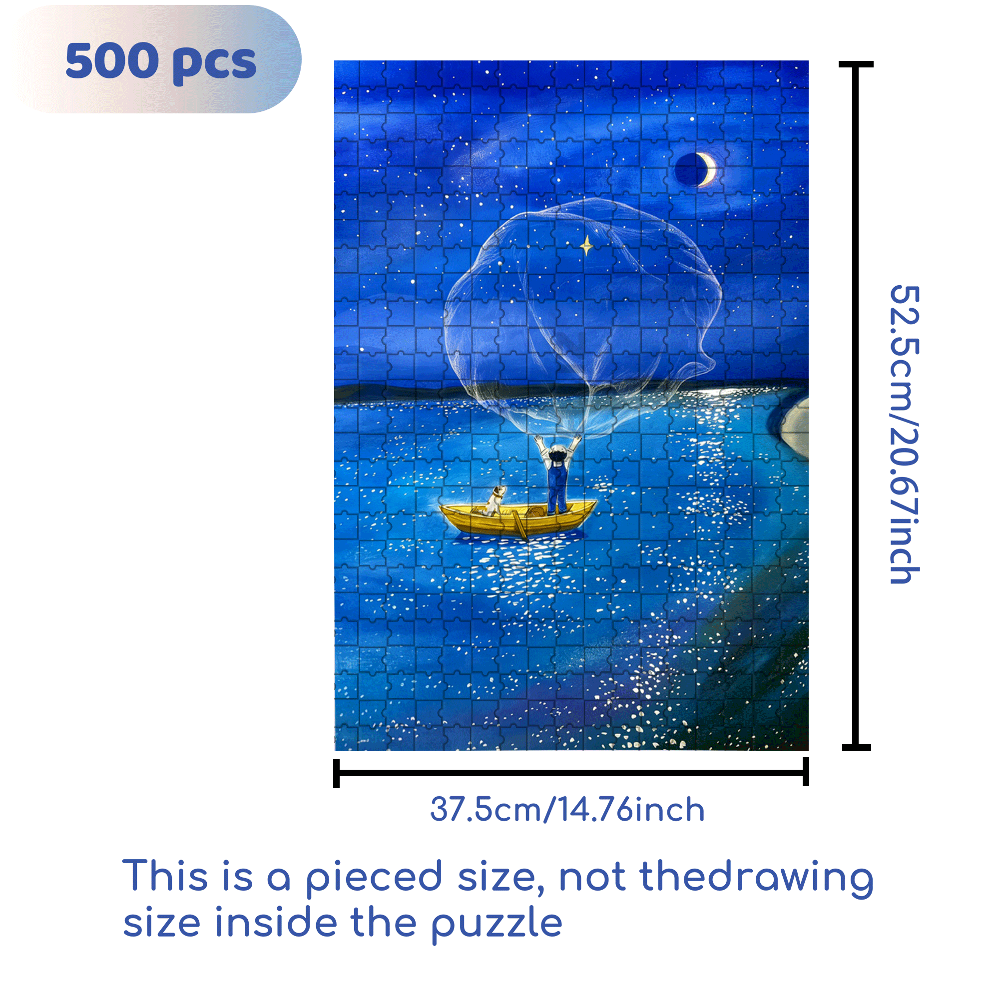 Sprinkle A Net Of Stars 500pcs/1000pcs Jigsaw Puzzle, Scratch-Resistant, Interactive Family Game & Brain-Boosting DIY Decor, Perfect for Halloween, Christmas & New Year Gifts, Family Puzzle Game