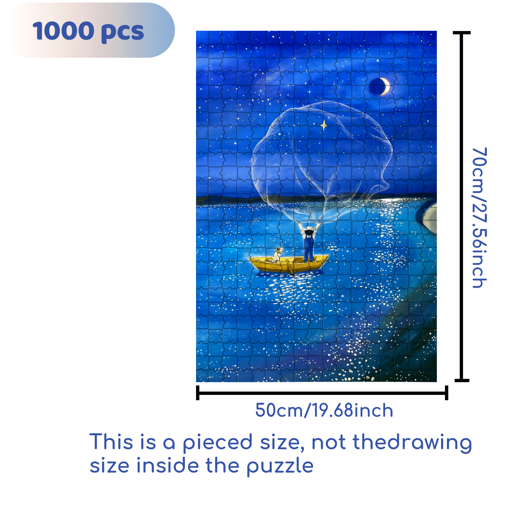 Sprinkle A Net Of Stars 500pcs/1000pcs Jigsaw Puzzle, Scratch-Resistant, Interactive Family Game & Brain-Boosting DIY Decor, Perfect for Halloween, Christmas & New Year Gifts, Family Puzzle Game